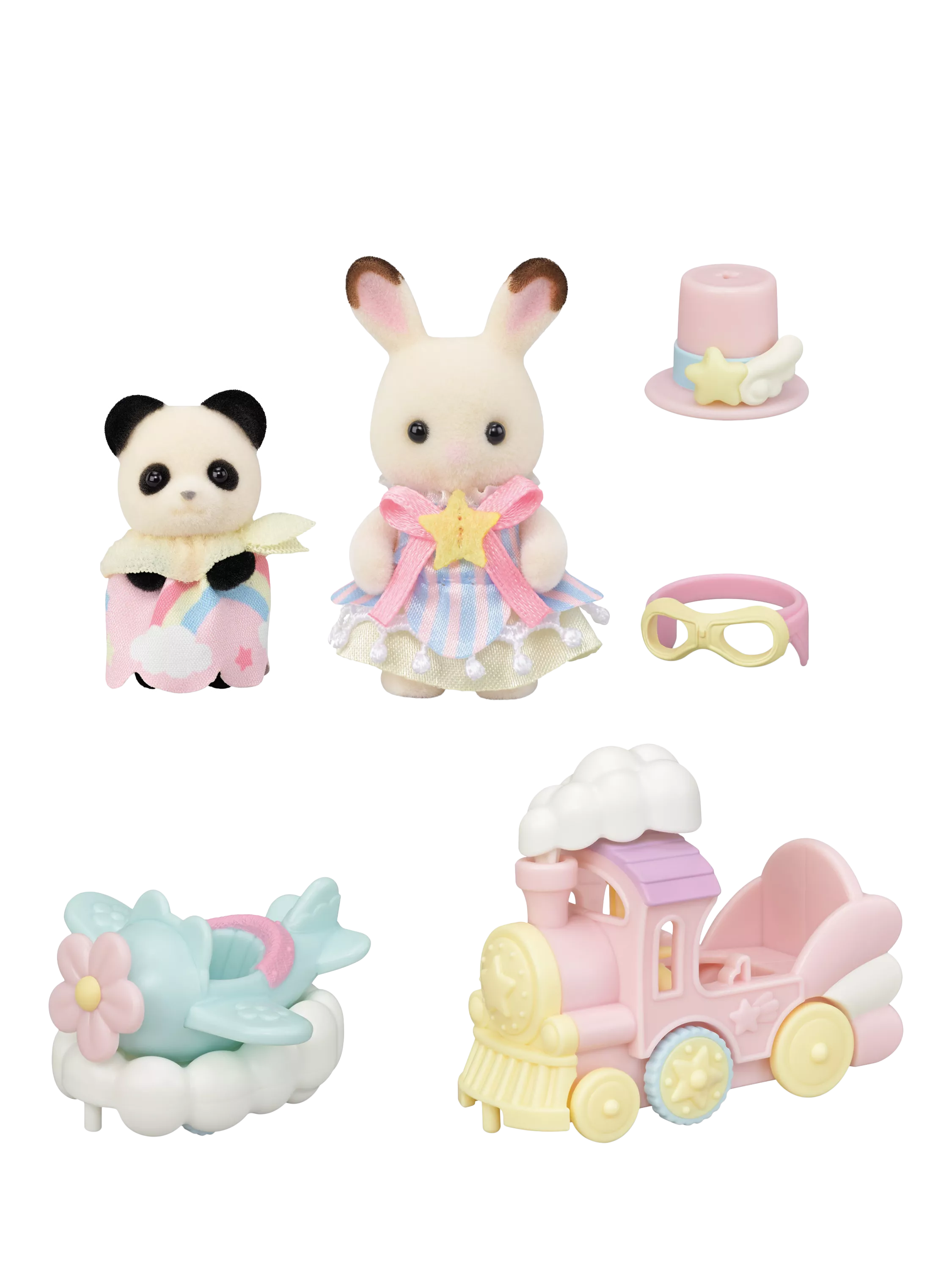 Sylvanian Families plane and train playset for baby figures (British brand)