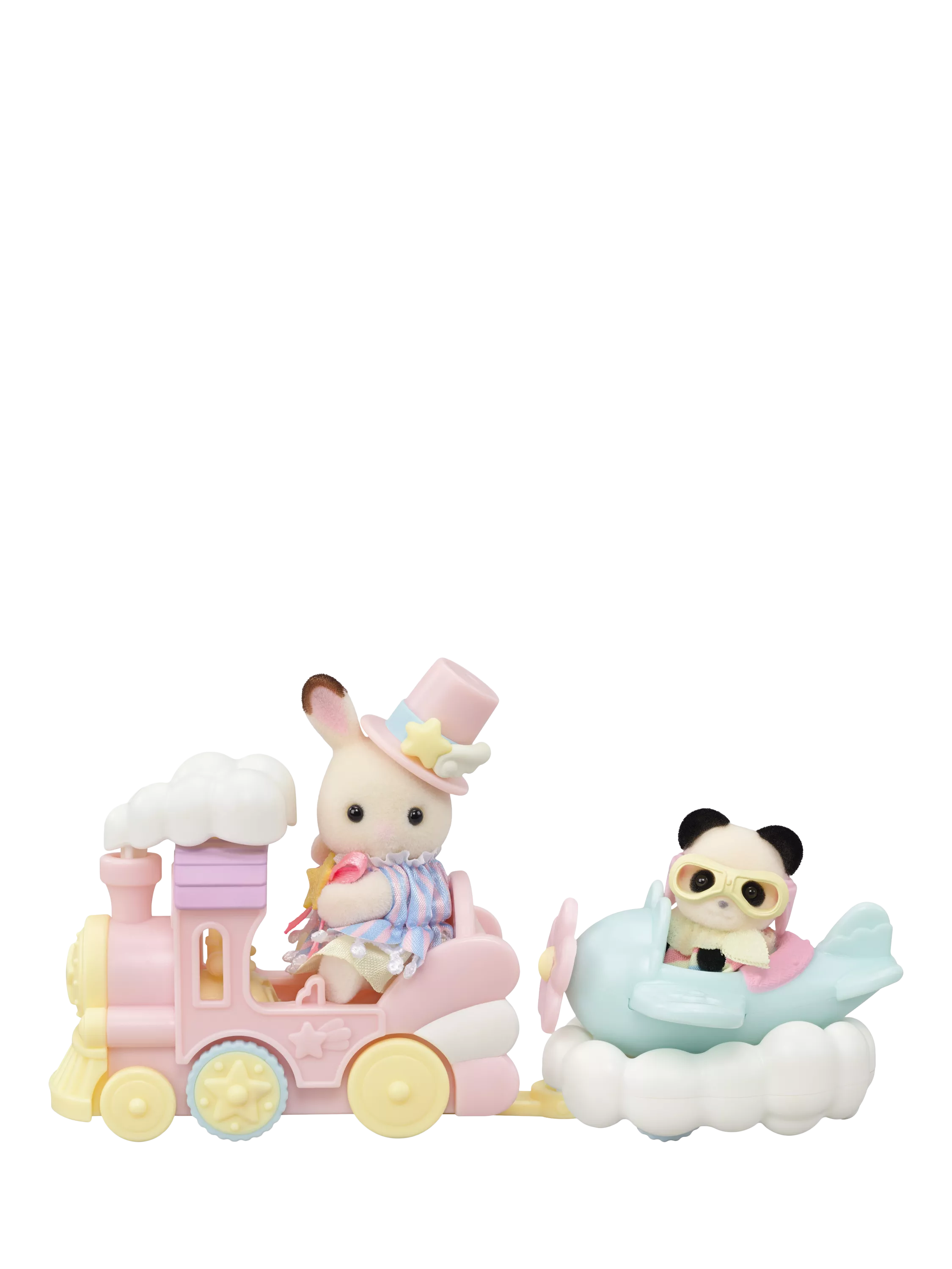 Sylvanian Families plane and train playset for baby figures (British brand)