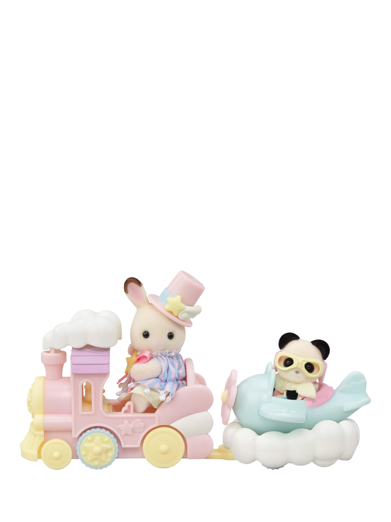 Sylvanian Families plane and train playset for baby figures (British brand)
