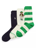 Ralph Lauren bear socks gift set pack of 3 (British brand)