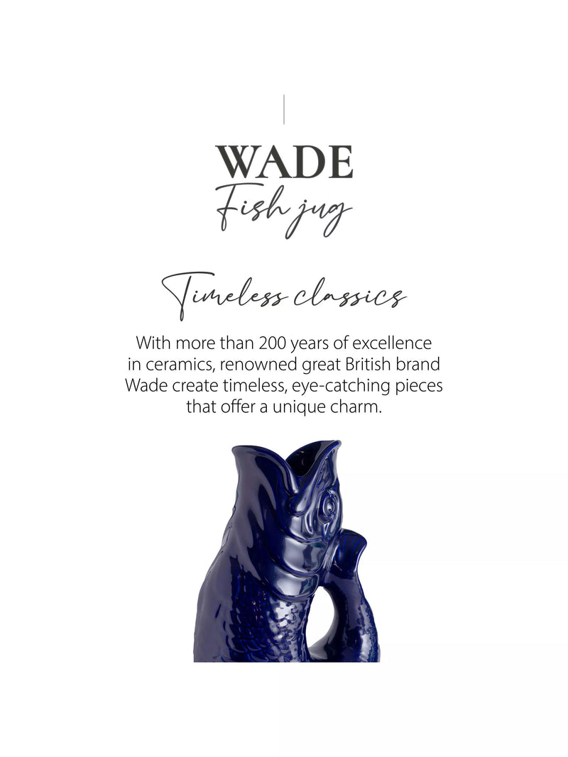 Wade Pottery fish earthenware jug 1.2L cobalt blue - British product