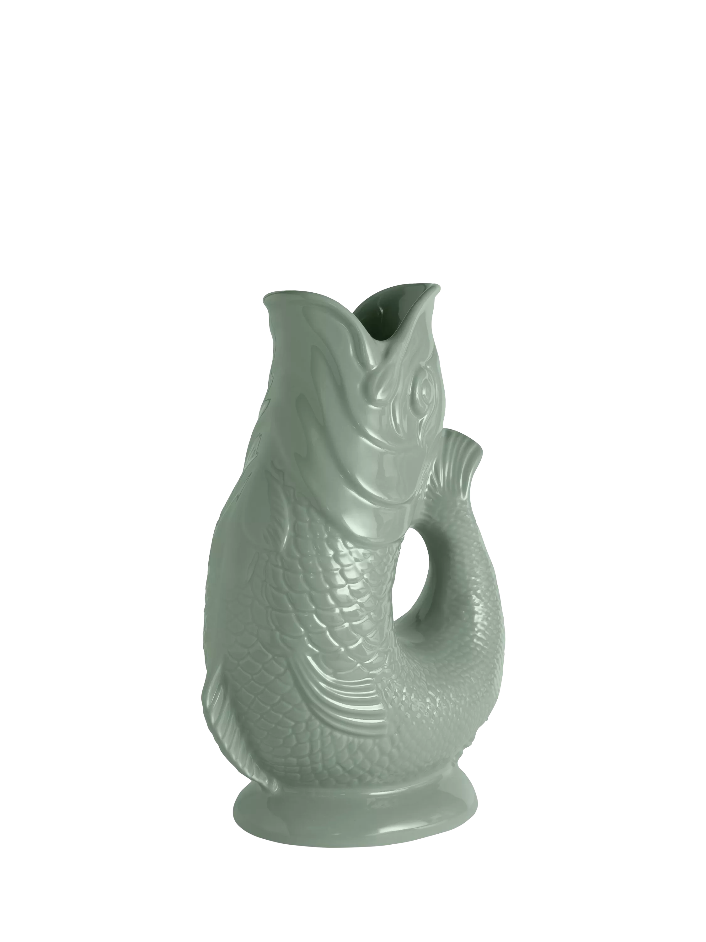 Wade Pottery fish earthenware jug sage green 1.2L (British brand)
