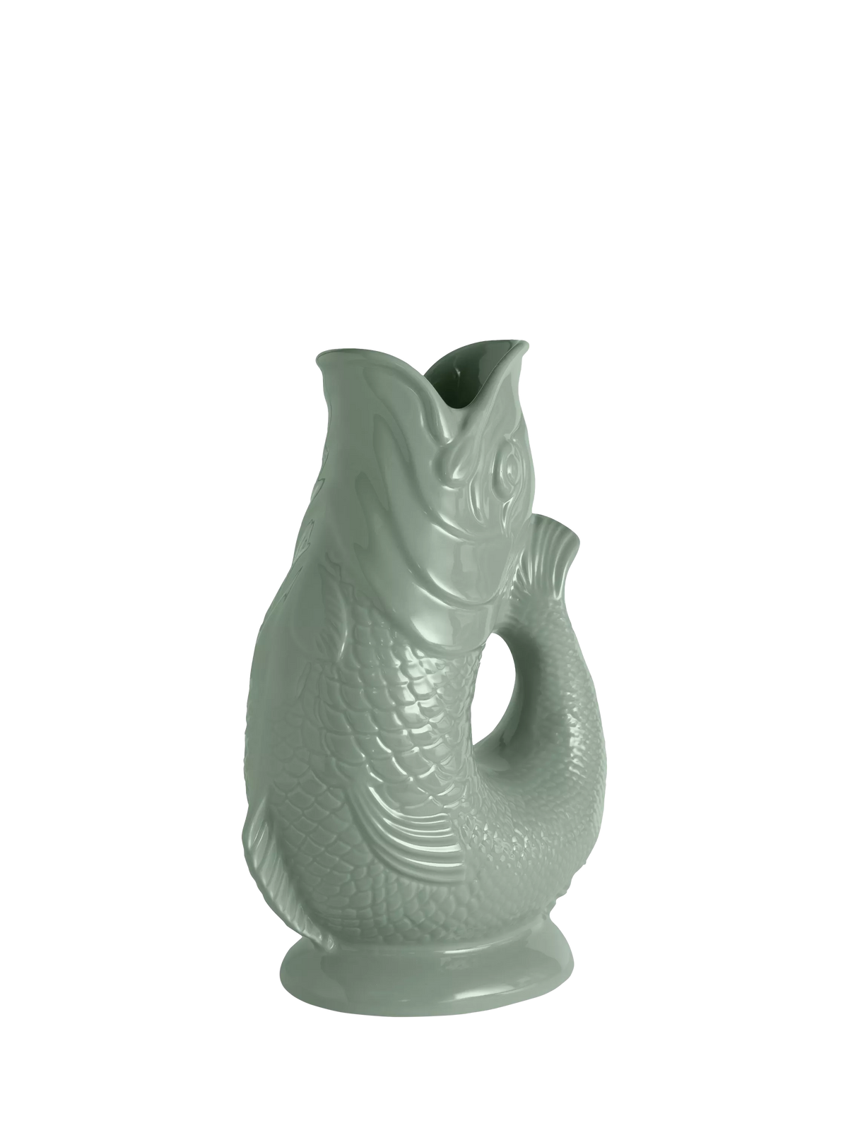 Wade Pottery fish earthenware jug sage green 1.2L (British brand)