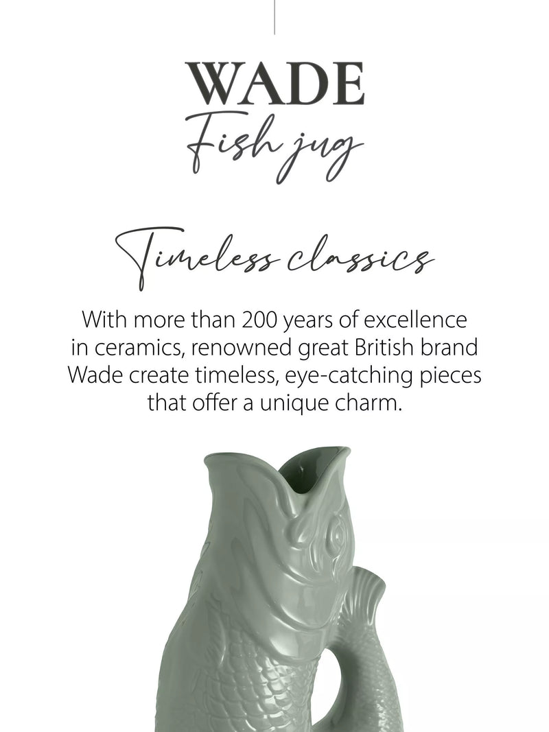Wade Pottery fish earthenware jug sage green 1.2L (British brand)
