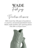 Wade Pottery fish earthenware jug sage green 1.2L (British brand)