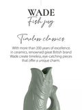 Wade Pottery fish earthenware jug sage green 1.2L (British brand)