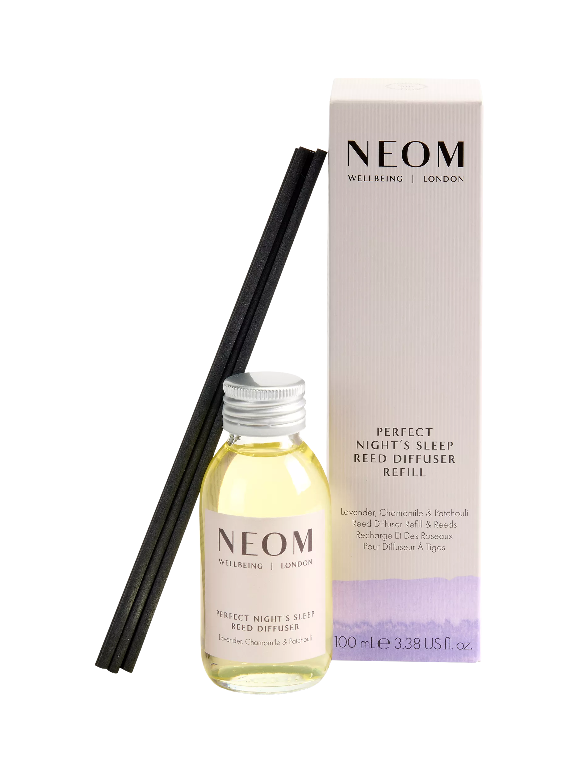 NEOM Wellbeing London reed diffuser refill Perfect Night's Sleep 100ml - British product