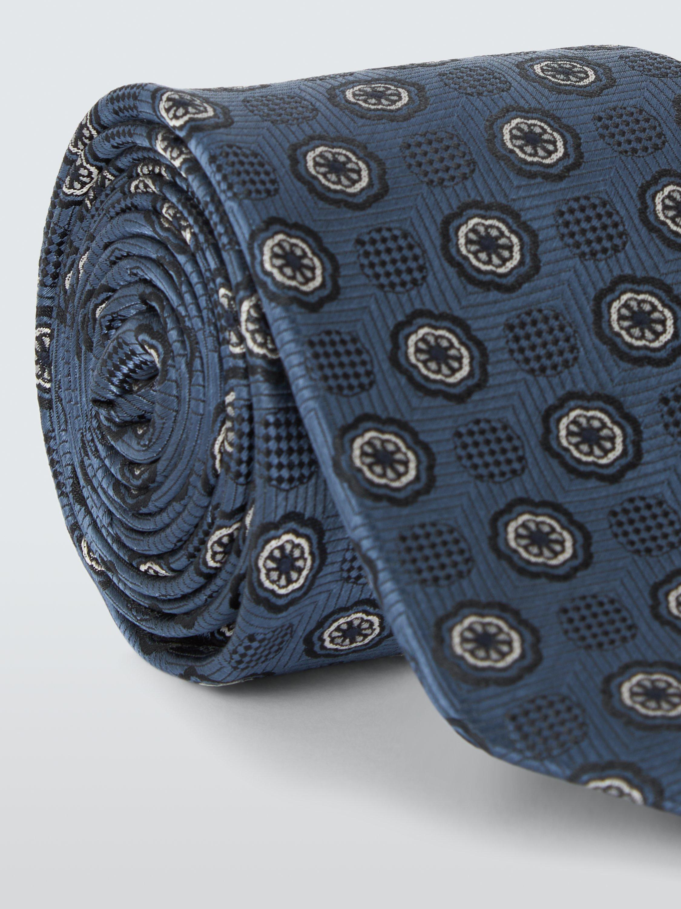 John Lewis silk tie large circle foulard airforce, imported from the UK