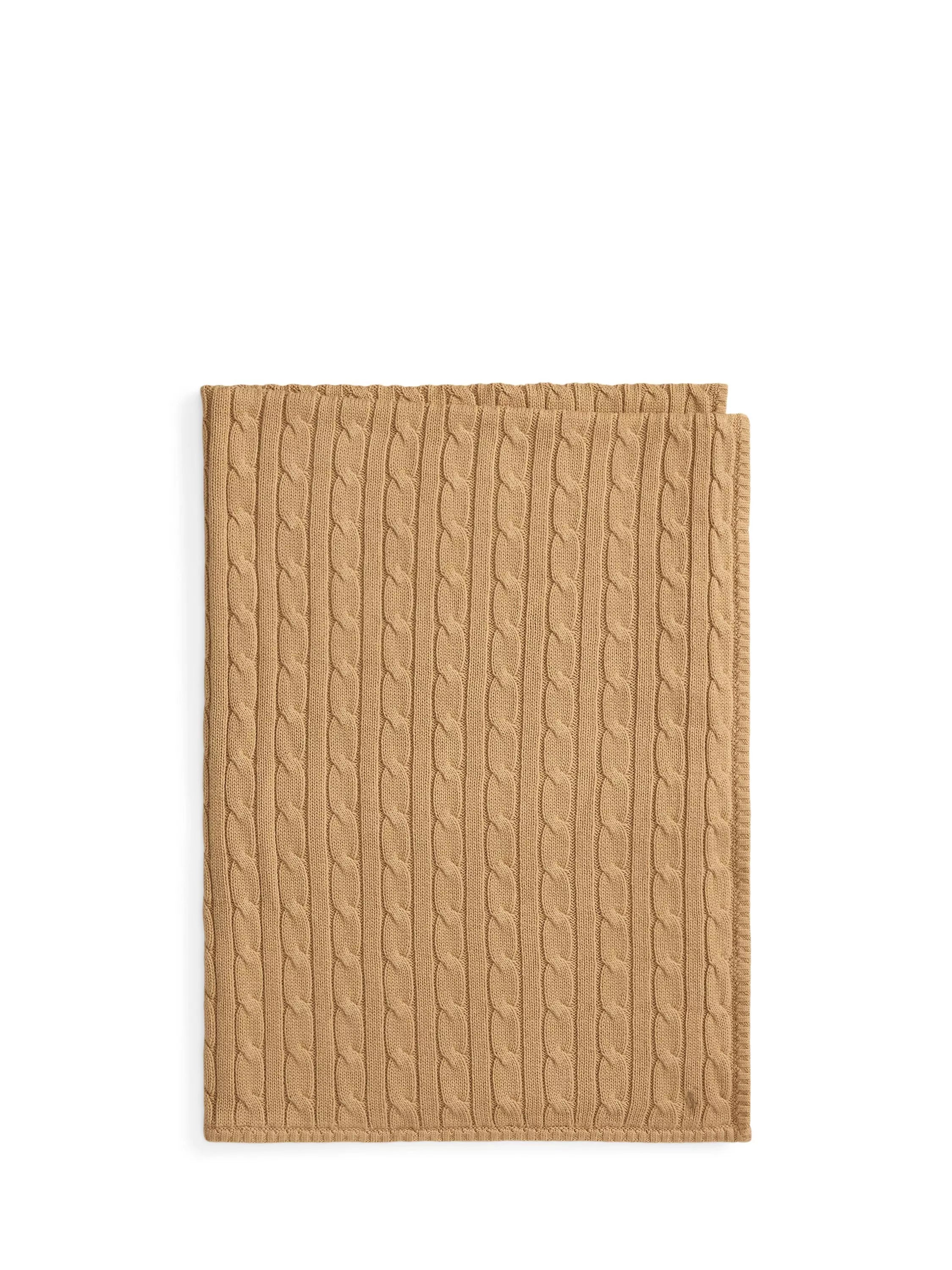 Ralph Lauren baby blanket camel cable-knit, imported from the UK
