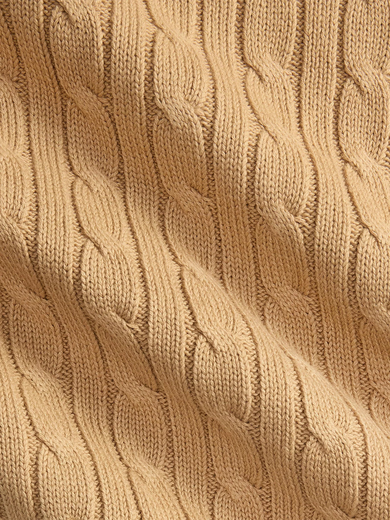Ralph Lauren baby blanket camel cable-knit, imported from the UK
