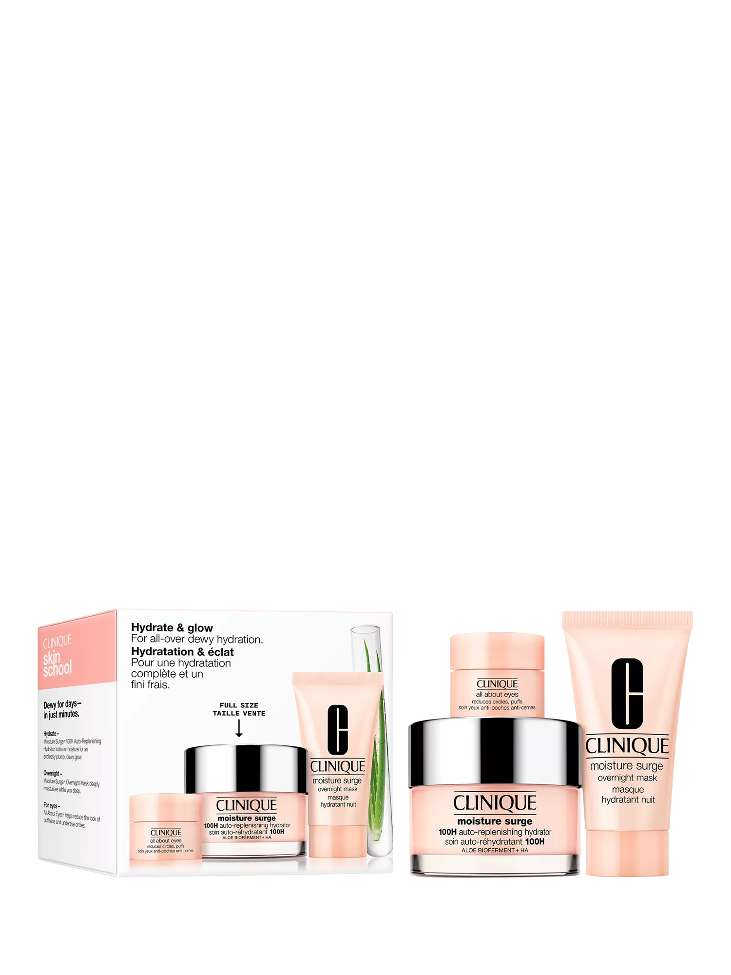 Clinique Hydration & Glow gift set with Moisture Surge 100H hydrator, imported from the UK