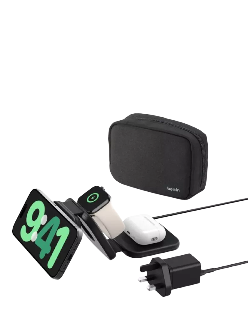 Belkin 3-in-1 magnetic foldable wireless charging pad travel - British product