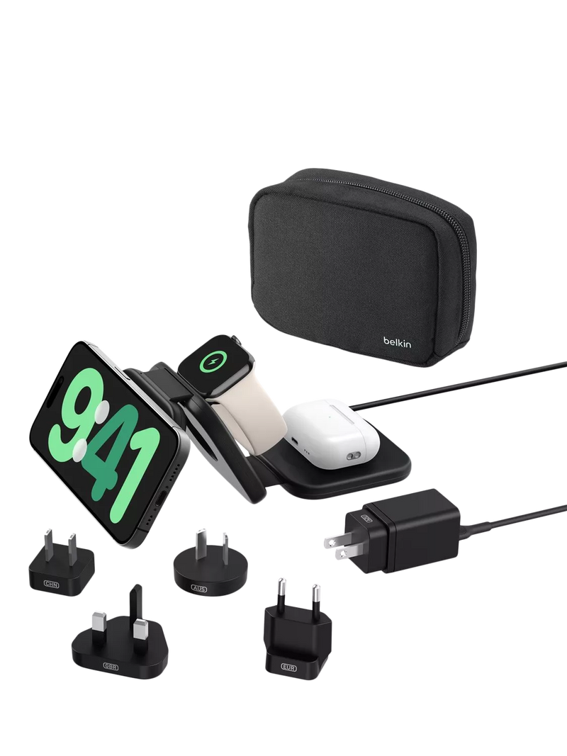 Belkin 3-in-1 magnetic foldable wireless charging pad travel - British product