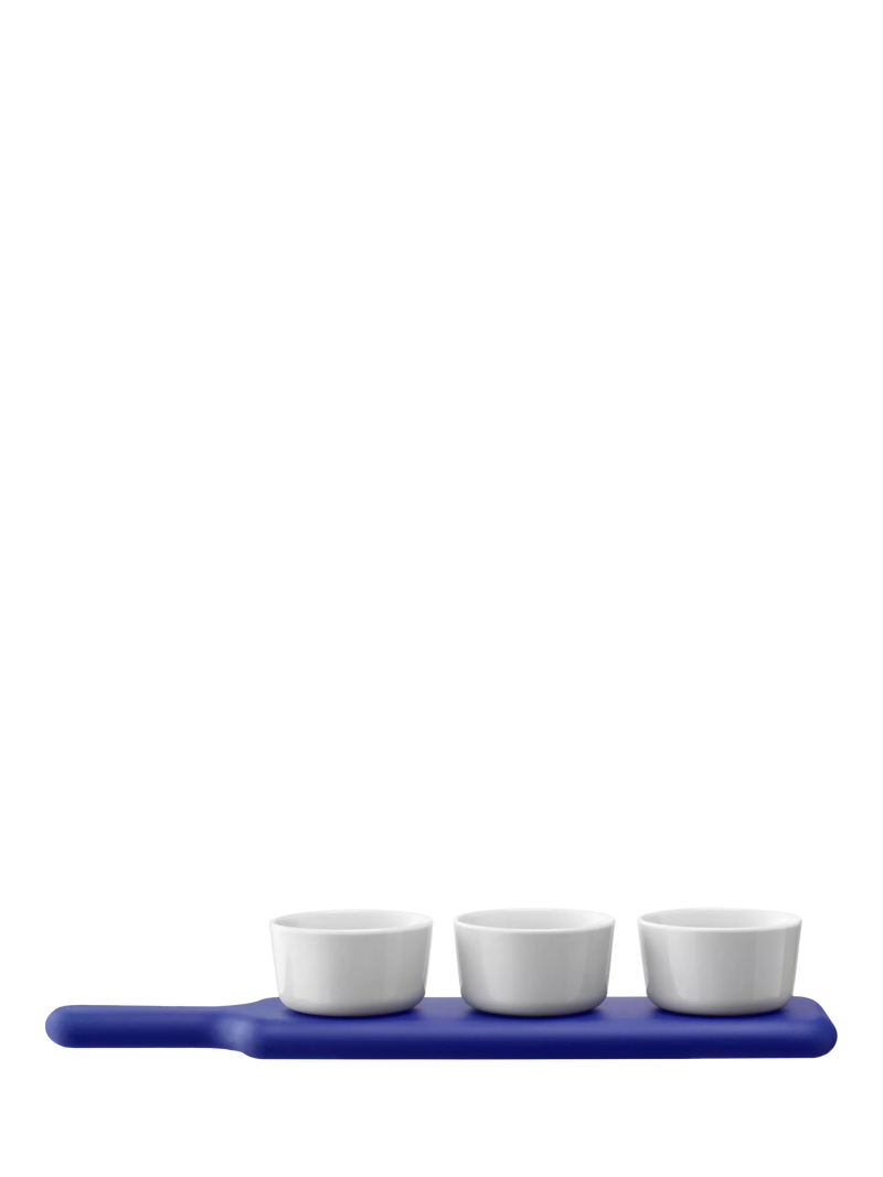 LSA International snack board and bowl set Tarn Blue (British brand)