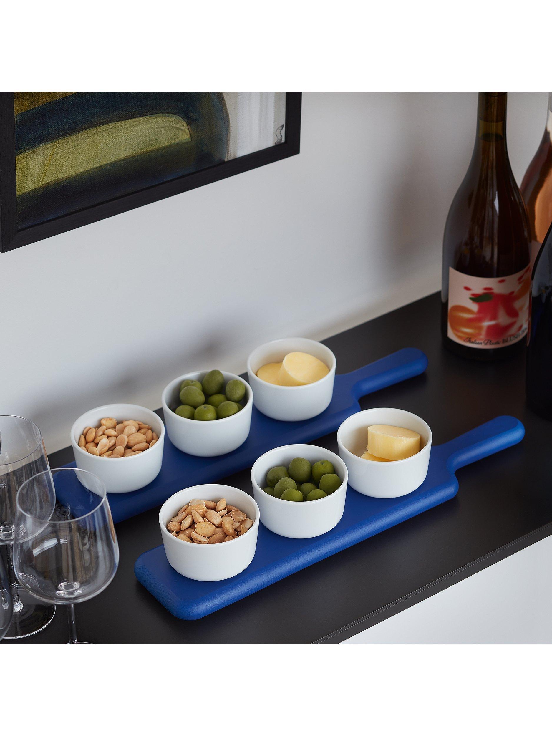 LSA International snack board and bowl set Tarn Blue (British brand)