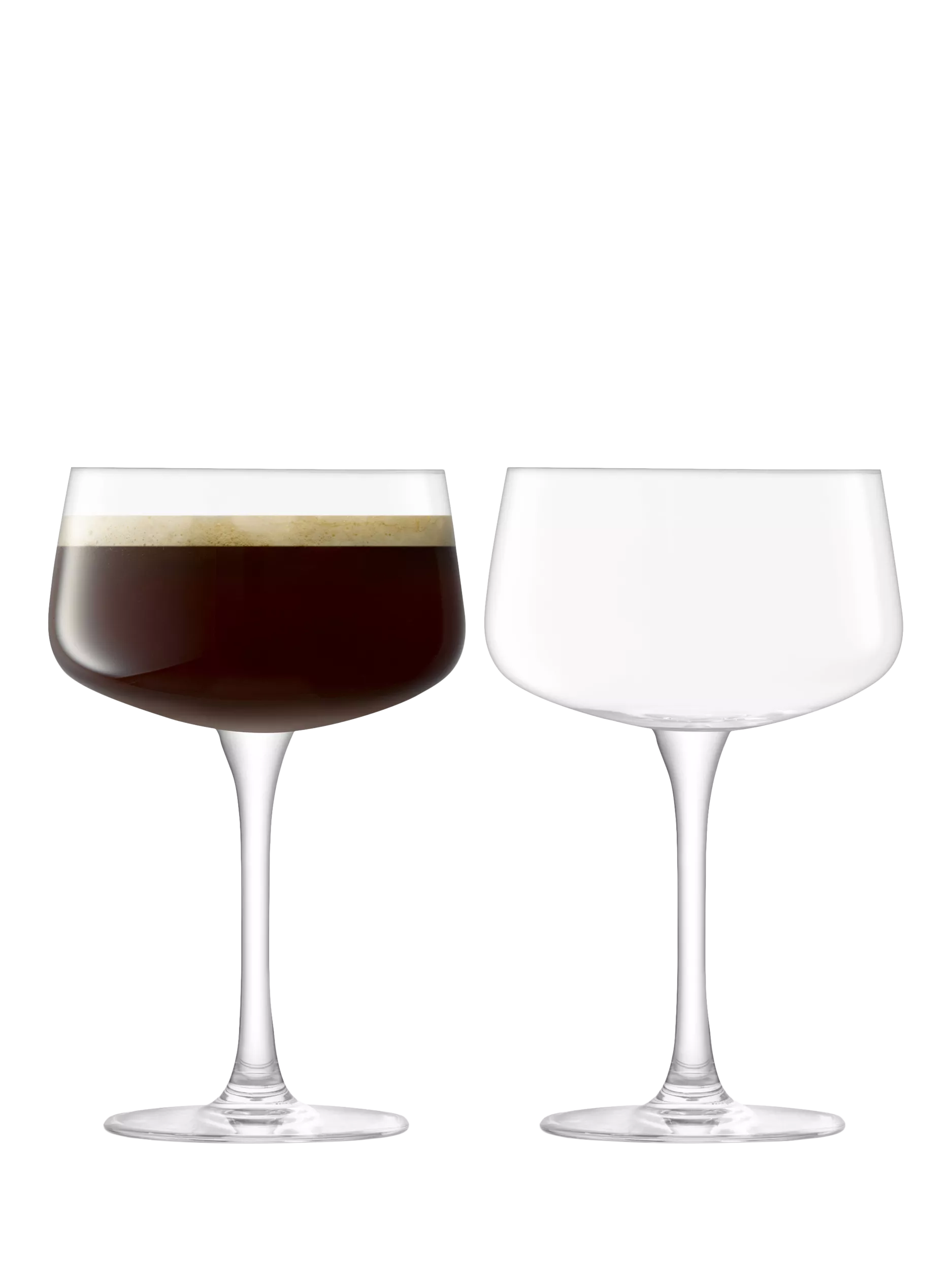 LSA International Arc champagne saucer set of 2 clear 250ml - British product