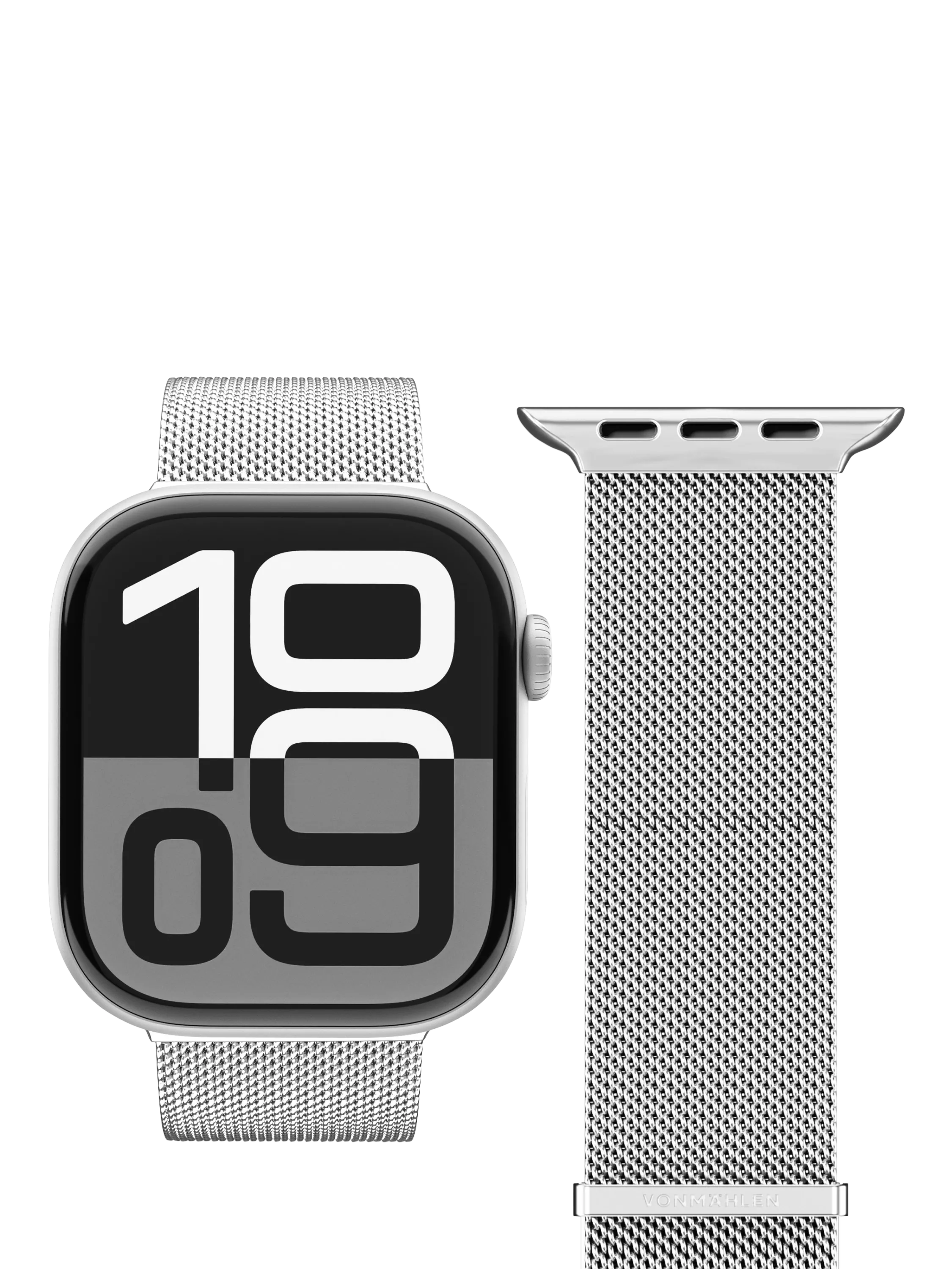 Vonmählen Milanese Loop 2 silver band, imported from the UK