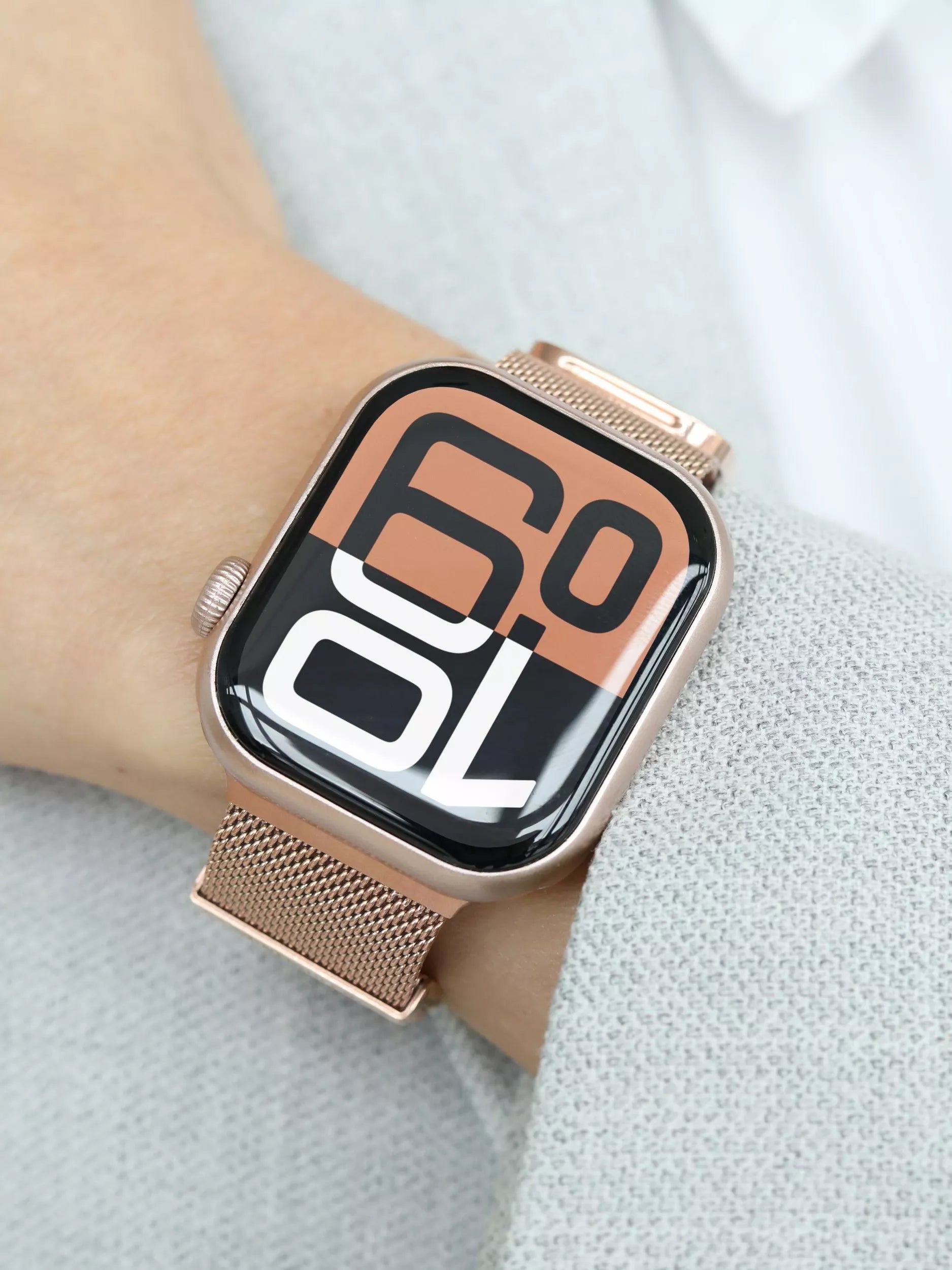 Vonmählen Milanese Loop 2 rose gold watch strap for Apple Watch, imported from the UK