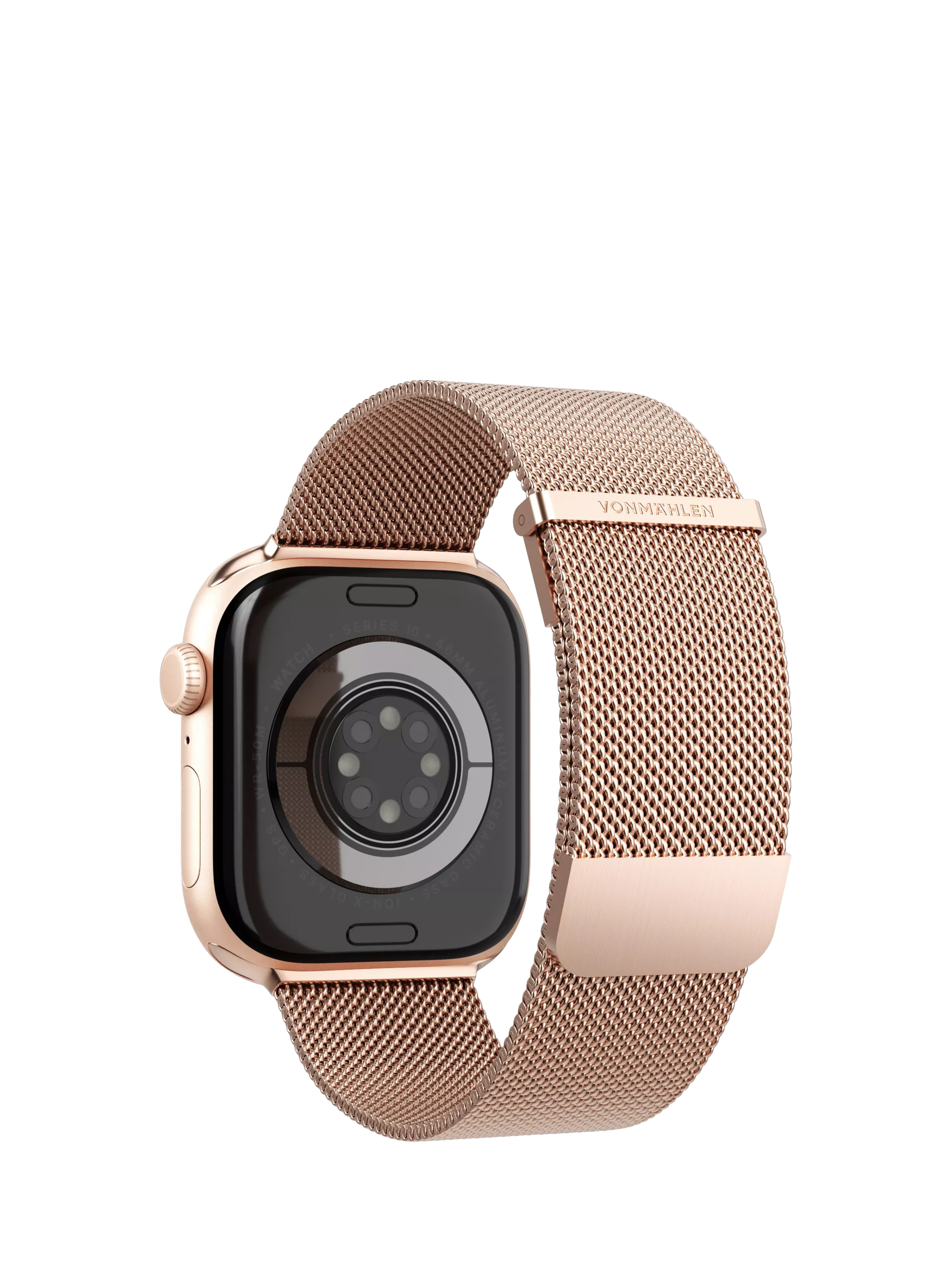 Vonmählen Milanese Loop 2 rose gold watch strap for Apple Watch, imported from the UK