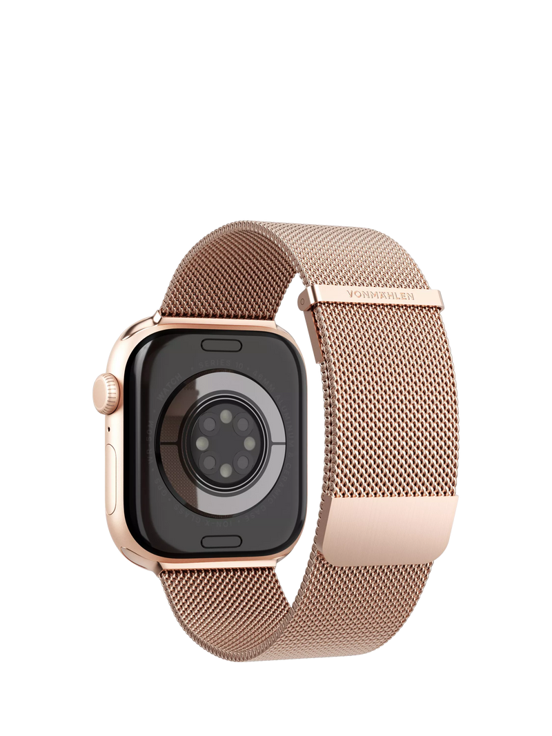 Vonmählen Milanese Loop 2 rose gold watch strap for Apple Watch, imported from the UK
