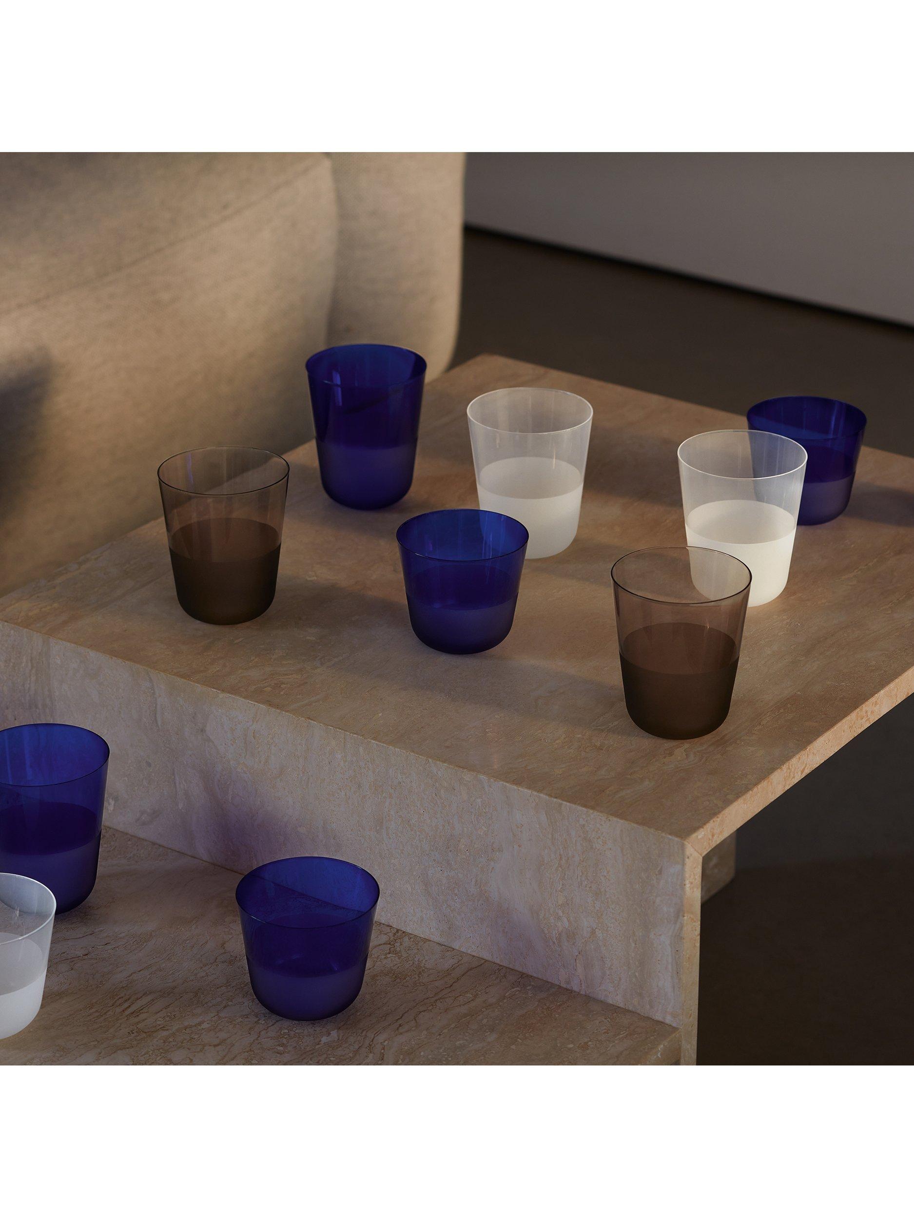 LSA International Arc Contrast glass tumblers set of 2 in cobalt 260ml - British product