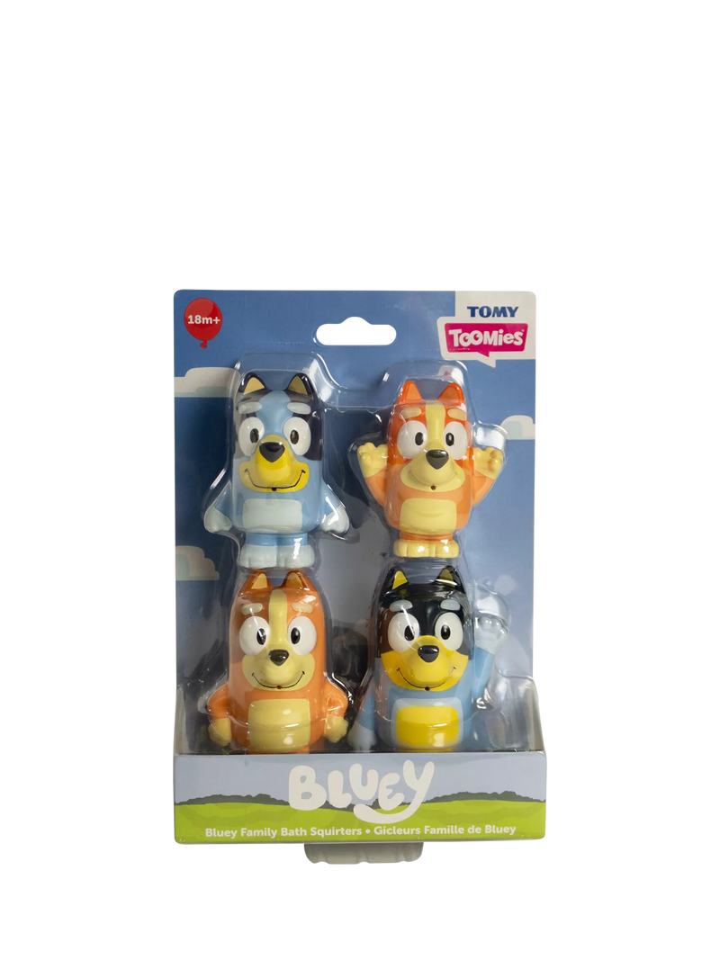Bluey family bath squirters toy set, imported from the UK