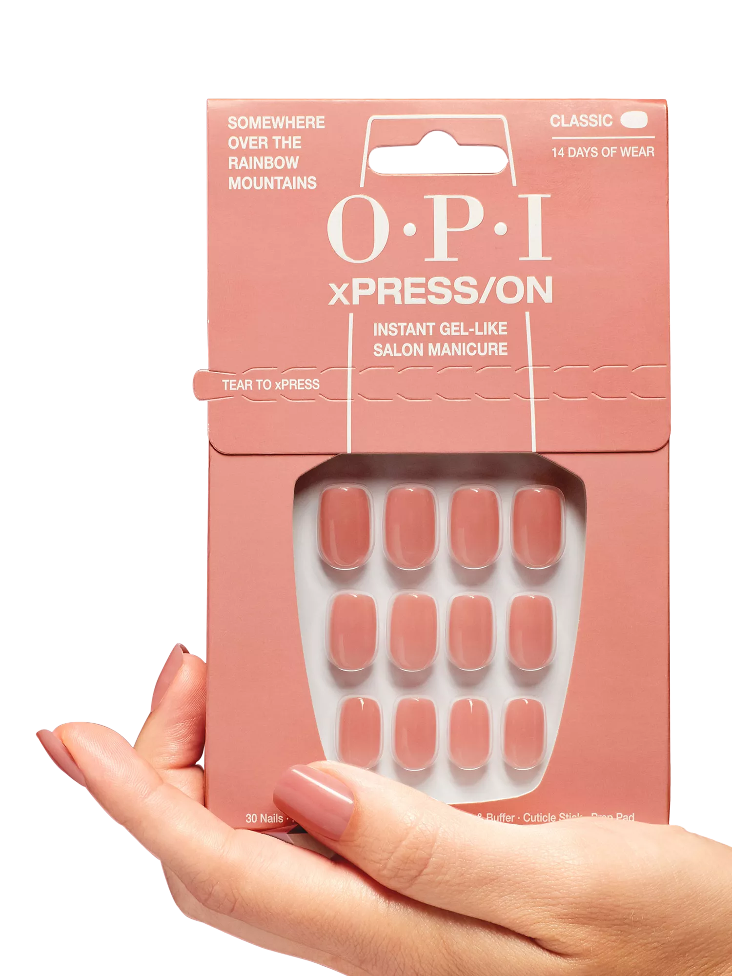 OPI xPRESS/ON press on nails Somewhere Over the Rainbow Mountains (British brand)