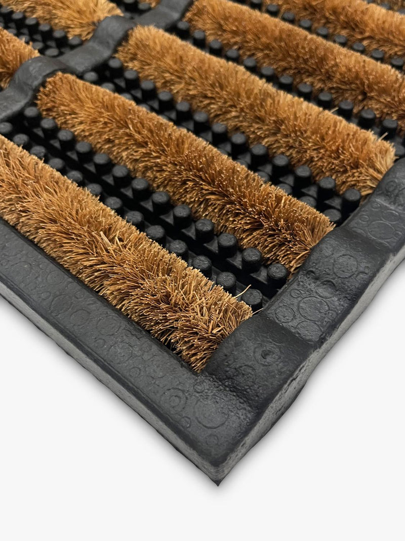 John Lewis rubber coir scraper door mat black - British product