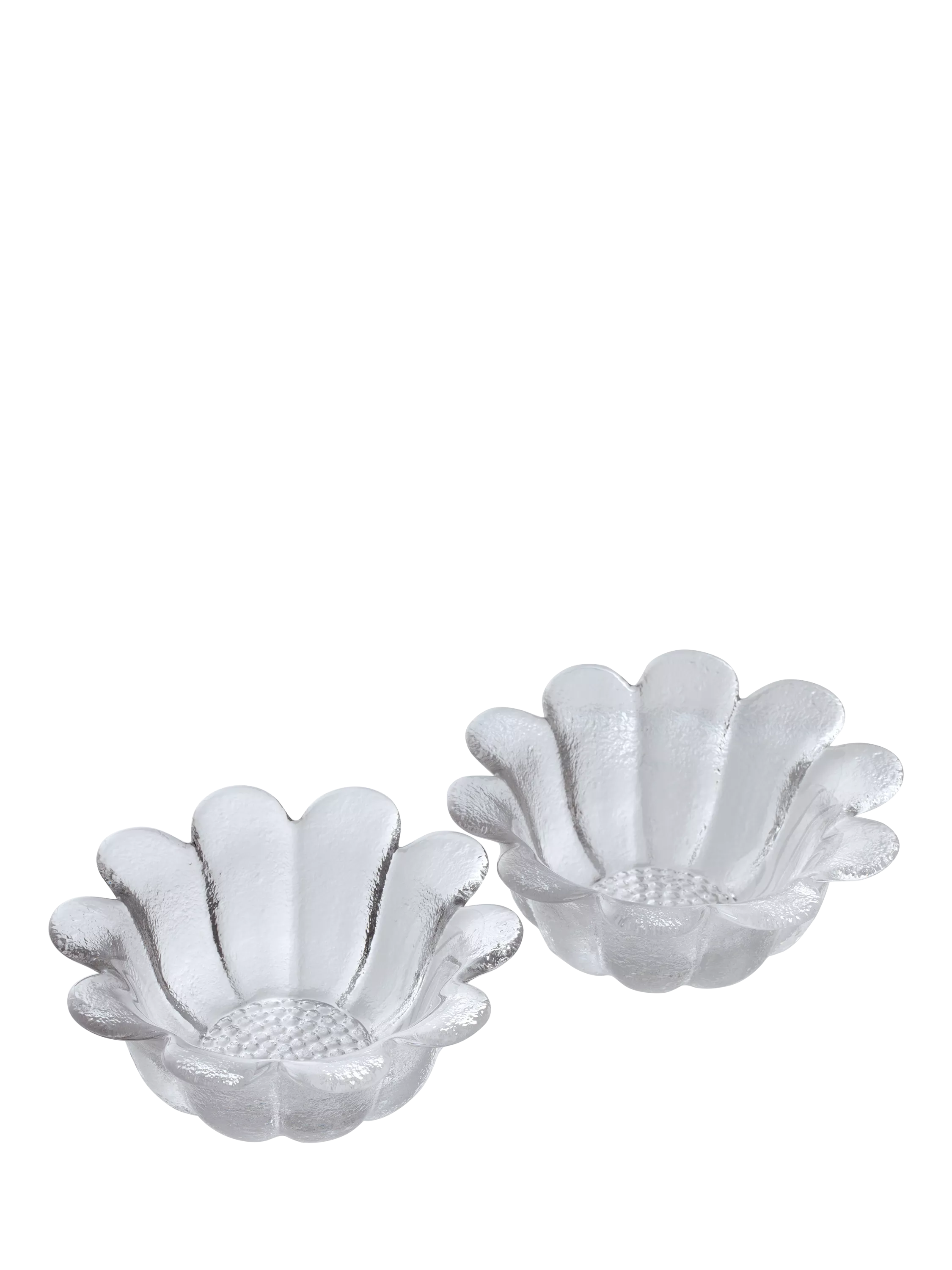 Dartington Crystal Daisy glass dish, set of 2, 16cm, clear - British product