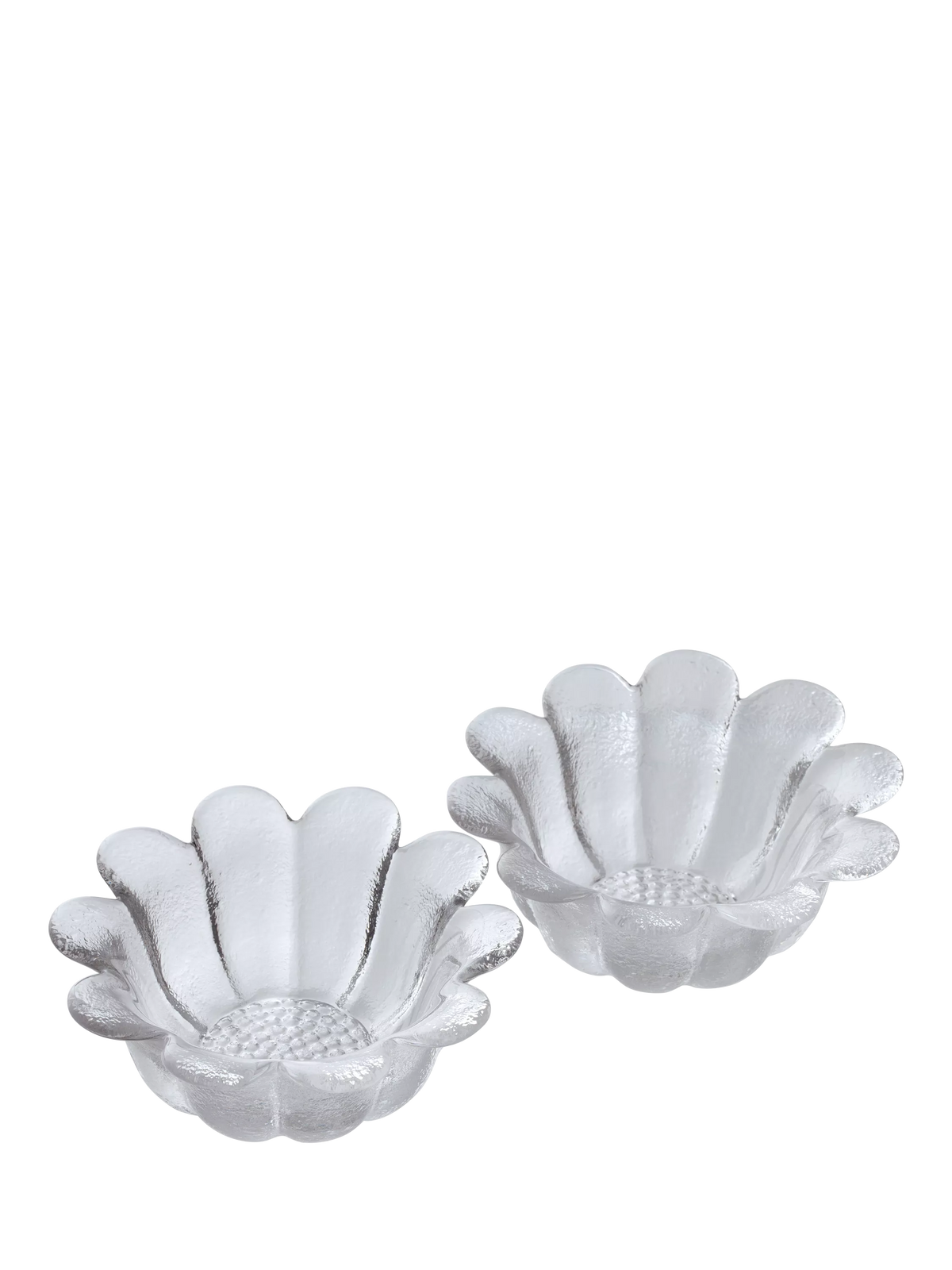 Dartington Crystal Daisy glass dish, set of 2, 16cm, clear - British product