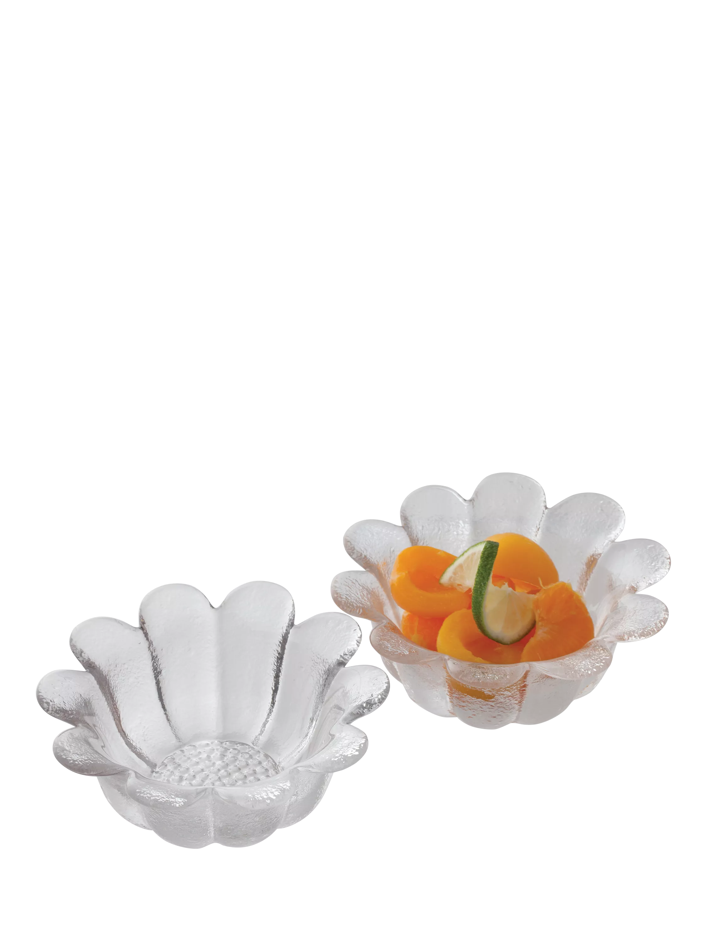 Dartington Crystal Daisy glass dish, set of 2, 16cm, clear - British product