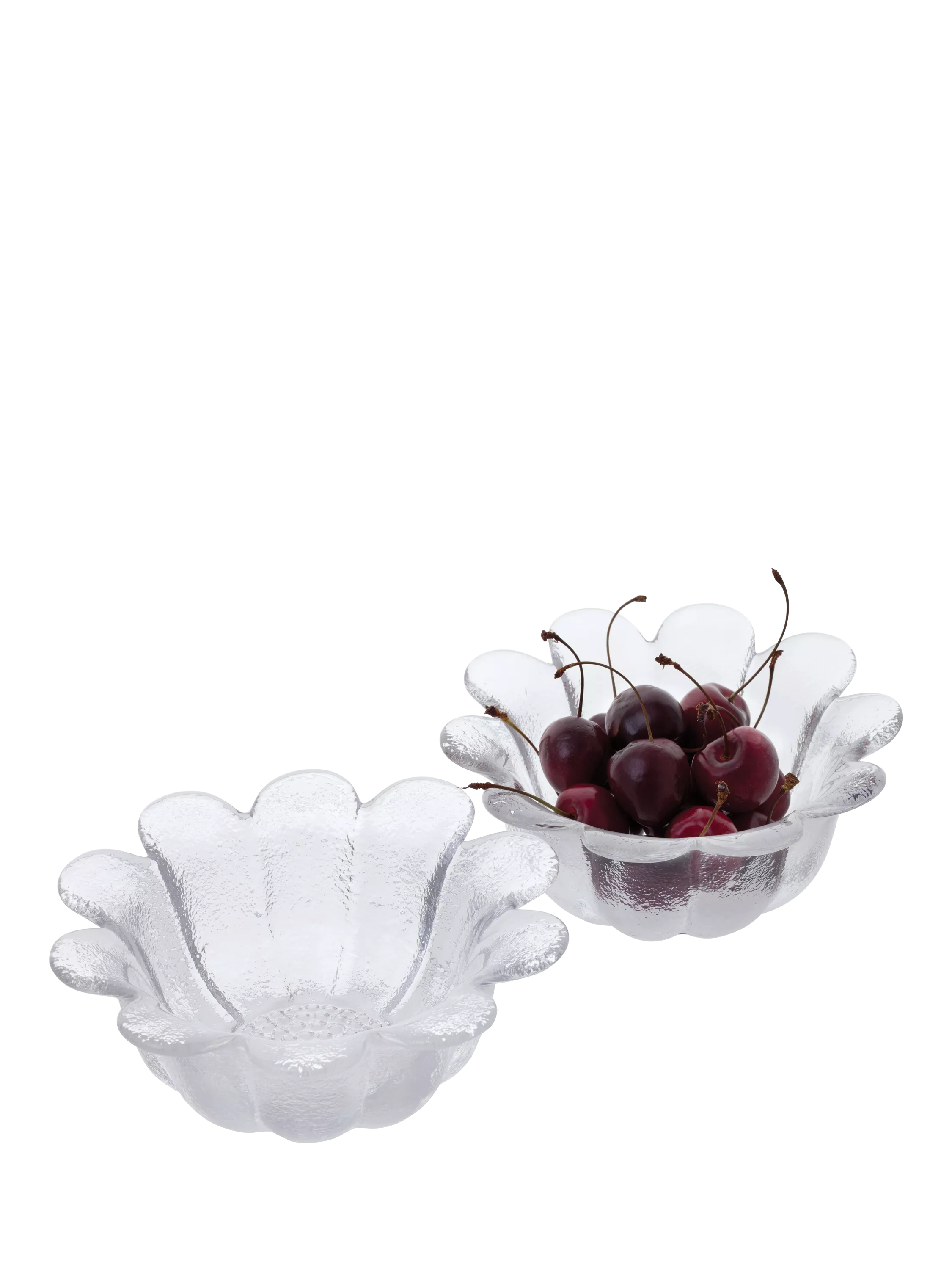 Dartington Crystal Daisy glass dish, set of 2, 16cm, clear - British product