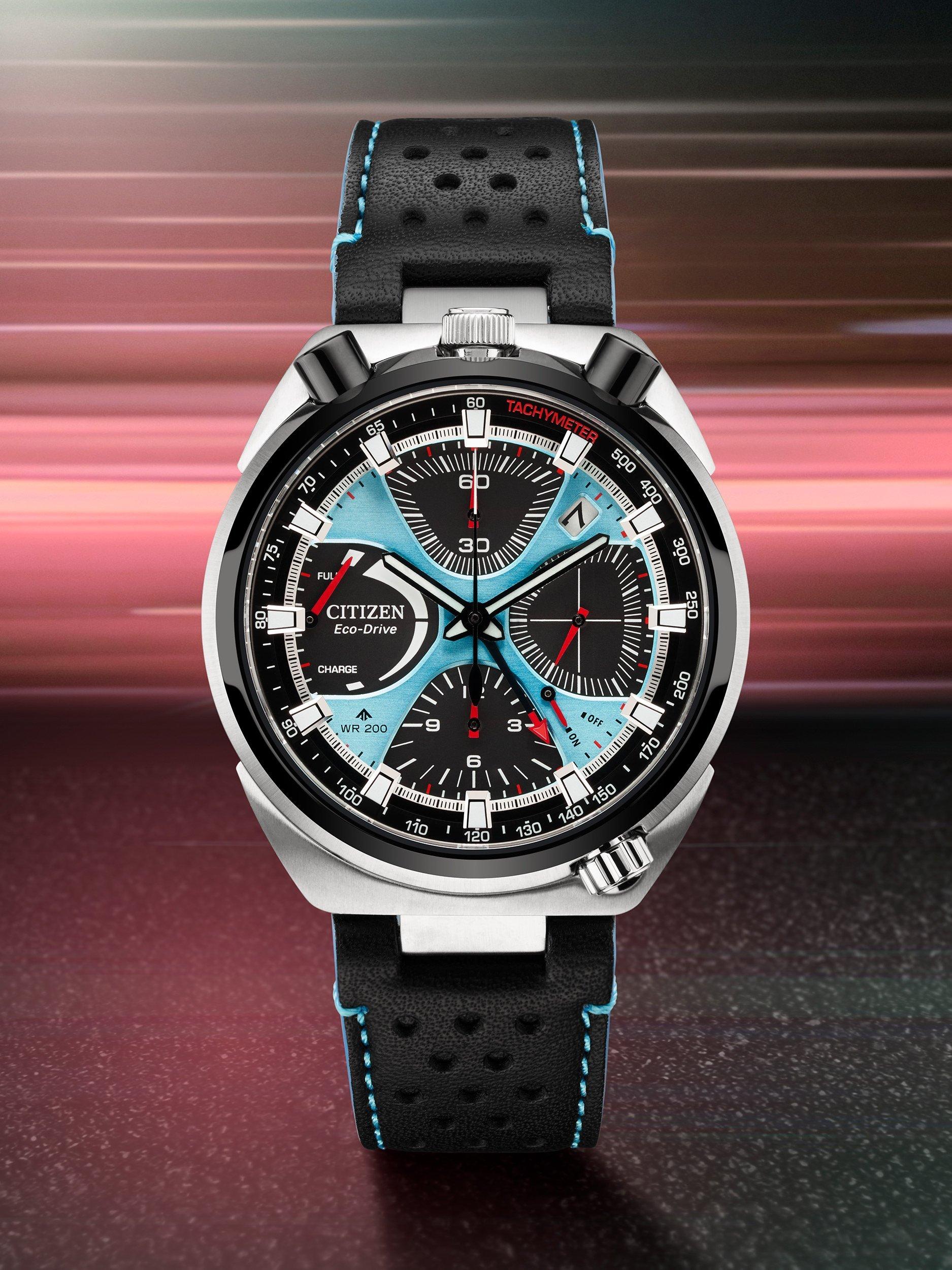 Citizen Promaster Bullhead Racing Chronograph blue dial leather strap - British product