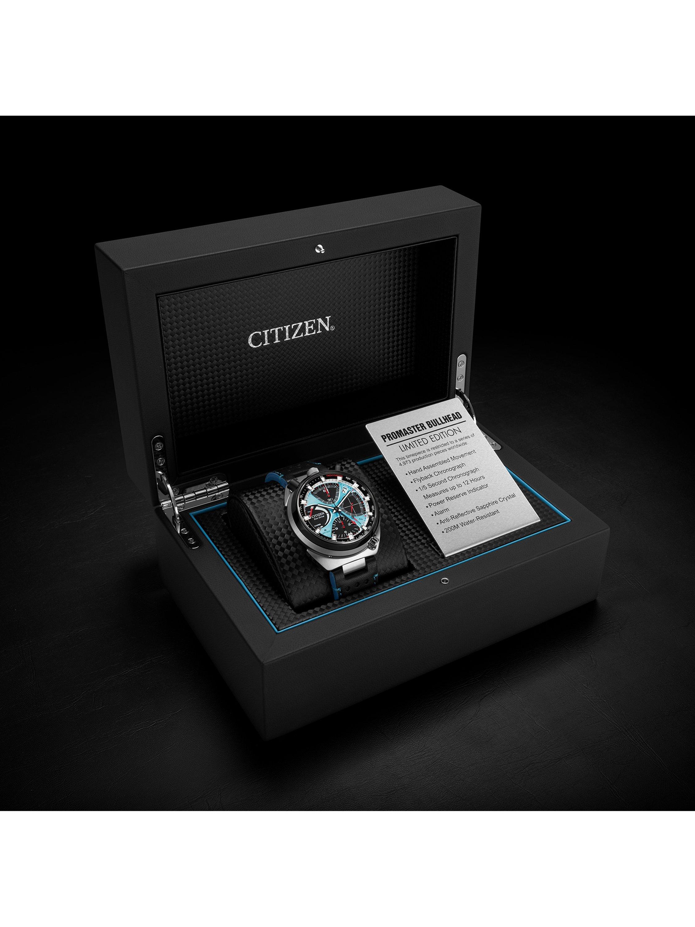 Citizen Promaster Bullhead Racing Chronograph blue dial leather strap - British product