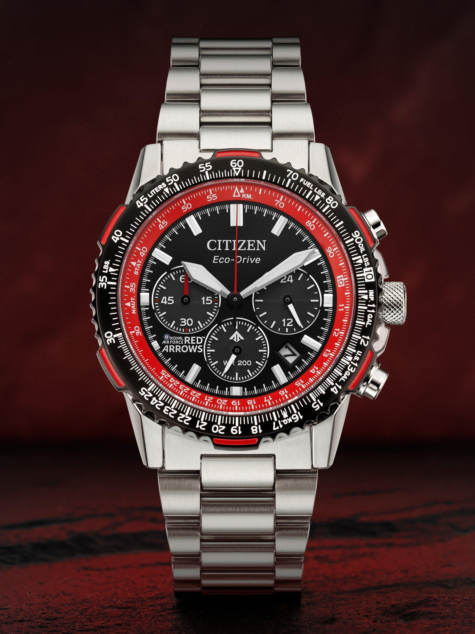 Citizen Red Arrows watch 40mm black dial stainless steel, imported from the UK