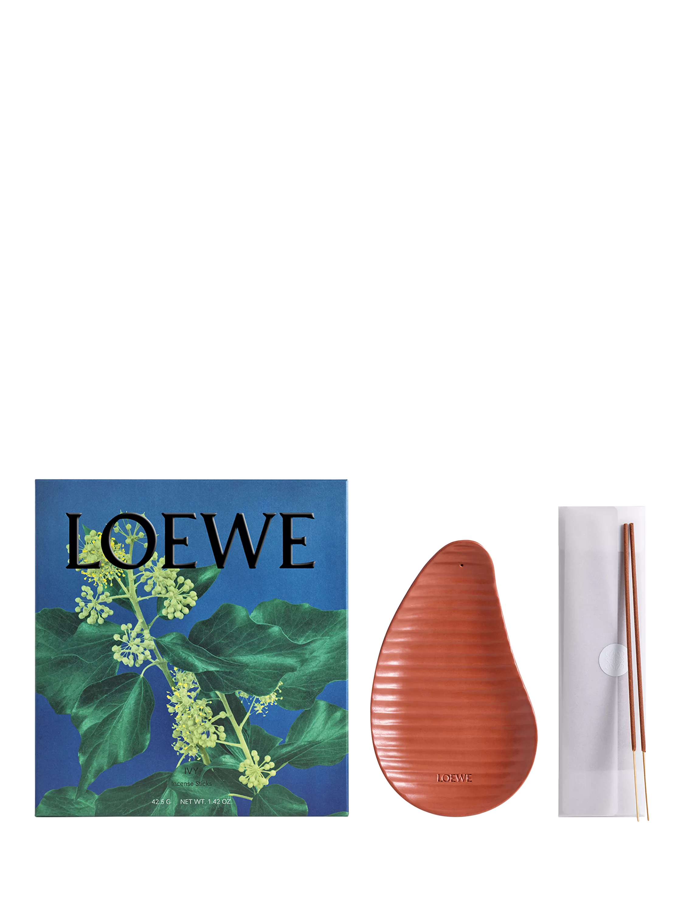 LOEWE Ivy Incense Sticks Set bamboo sticks terracotta holder - British product