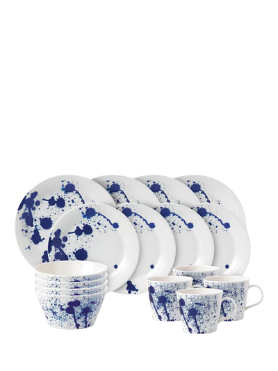 John Lewis Royal Doulton 1815 Pacific Splash Porcelain Dinnerware Set, 16 Piece, Blue Bright- Buy online at McGrocer