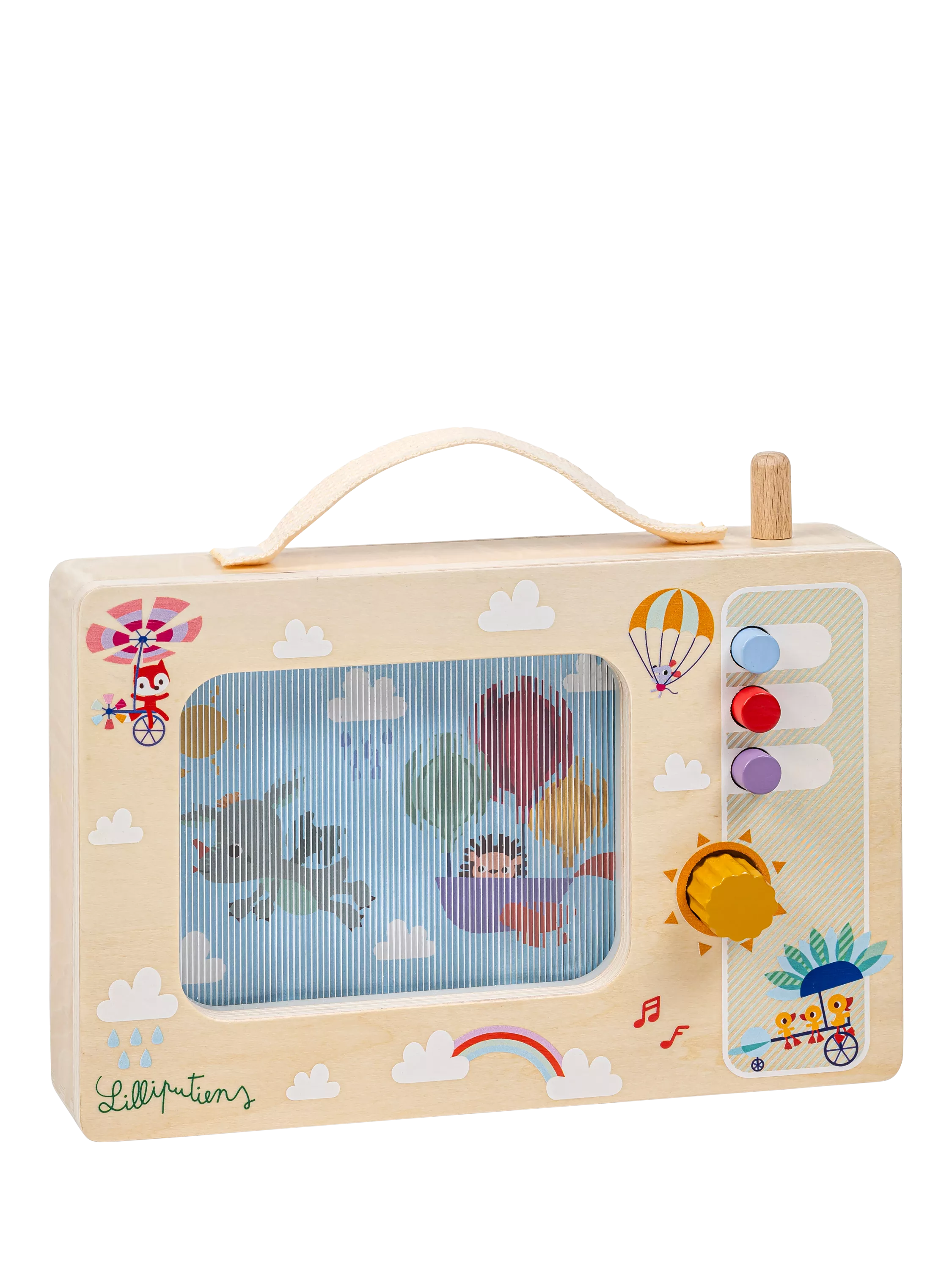 Lilliputiens Flying Joe wooden music box - British product