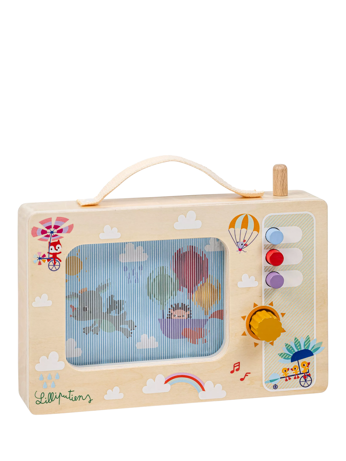 Lilliputiens Flying Joe wooden music box - British product