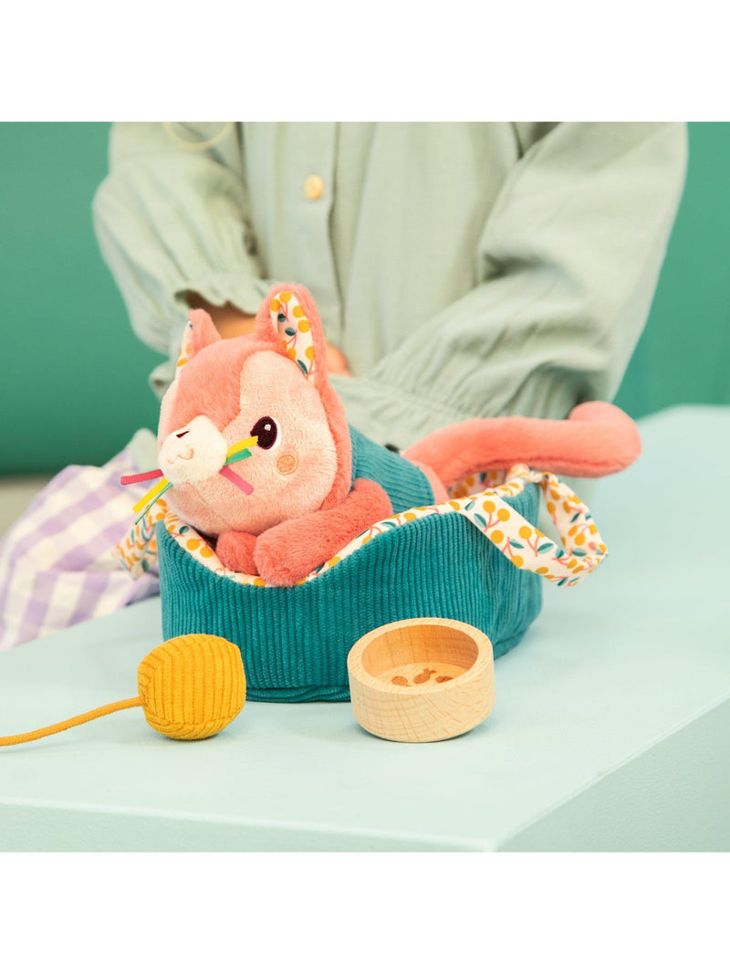Lilliputiens Jeanne Cat with Basket soft toy - British product