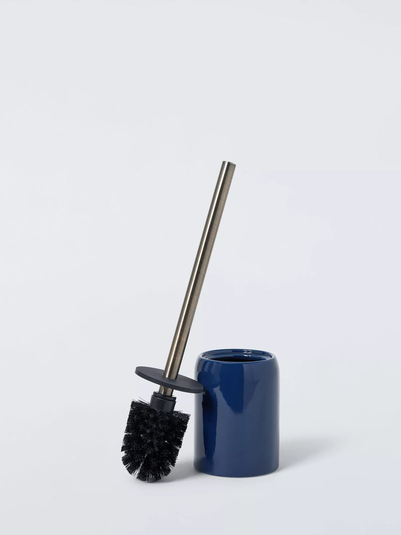 John Lewis ceramic toilet brush holder indigo, UK version