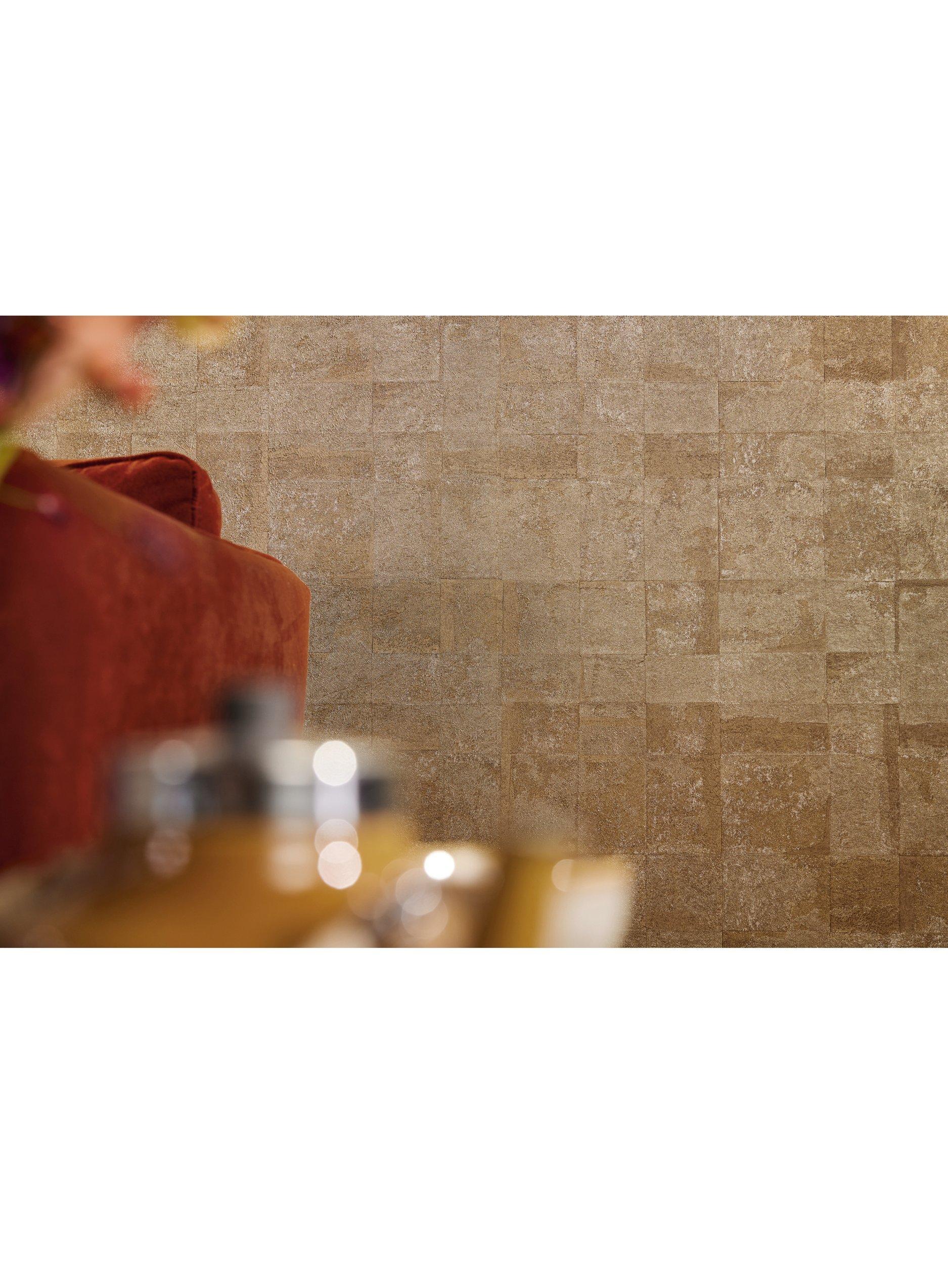 Galerie Squares on Squares wallpaper faux tile effect metallic - British product