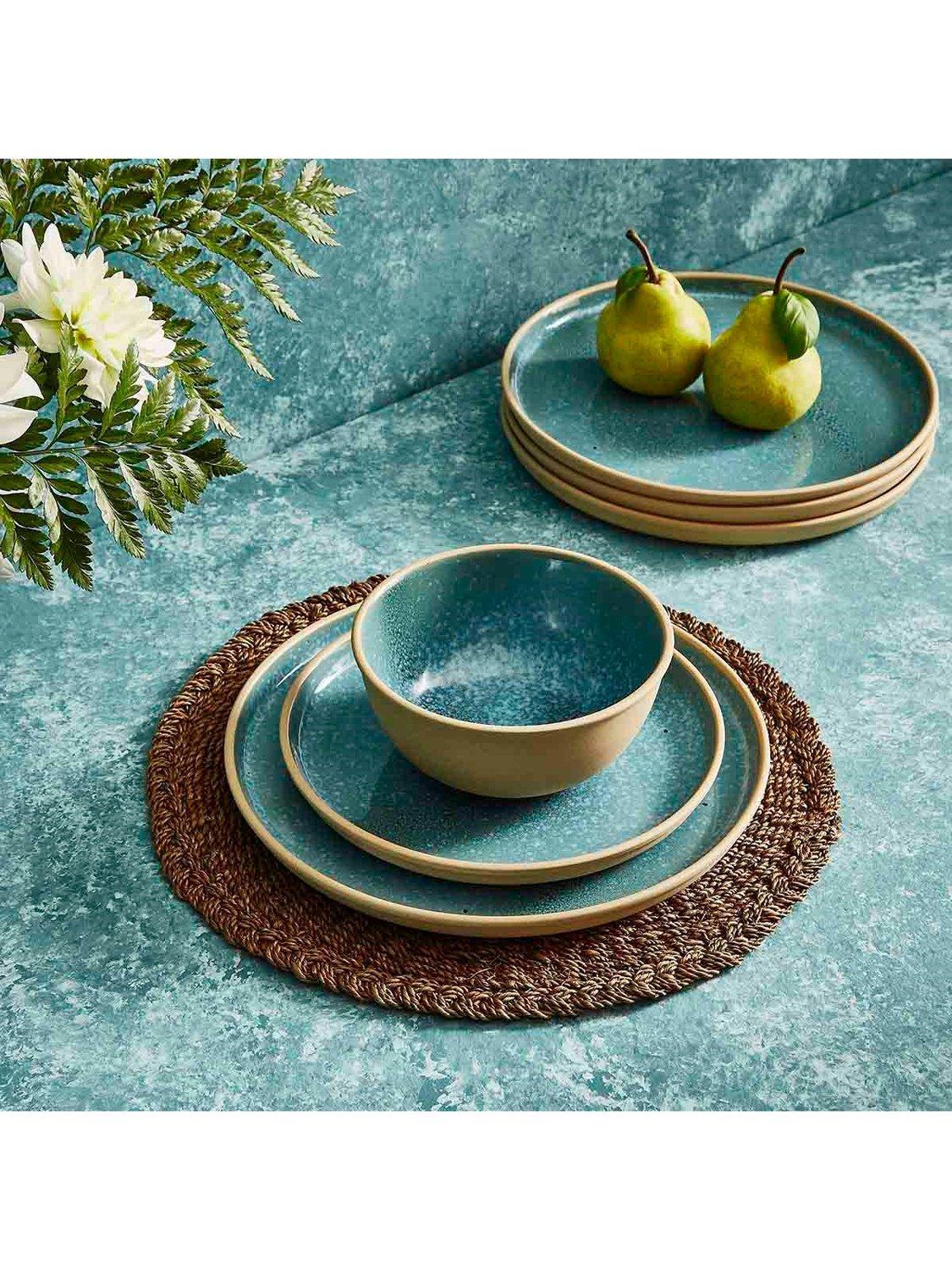 Portmeirion stoneware dinner plate 26.6cm jade - British product