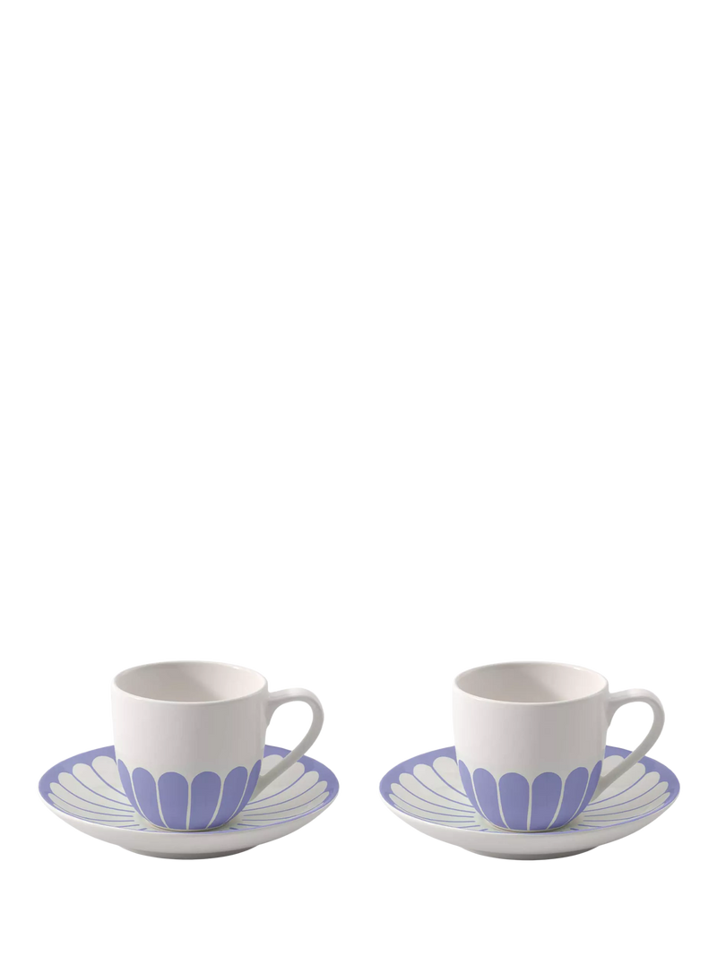 Villeroy & Boch porcelain espresso cup and saucer set of 2, 70ml, blue (British brand)