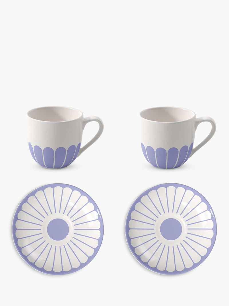 Villeroy & Boch porcelain espresso cup and saucer set of 2, 70ml, blue (British brand)