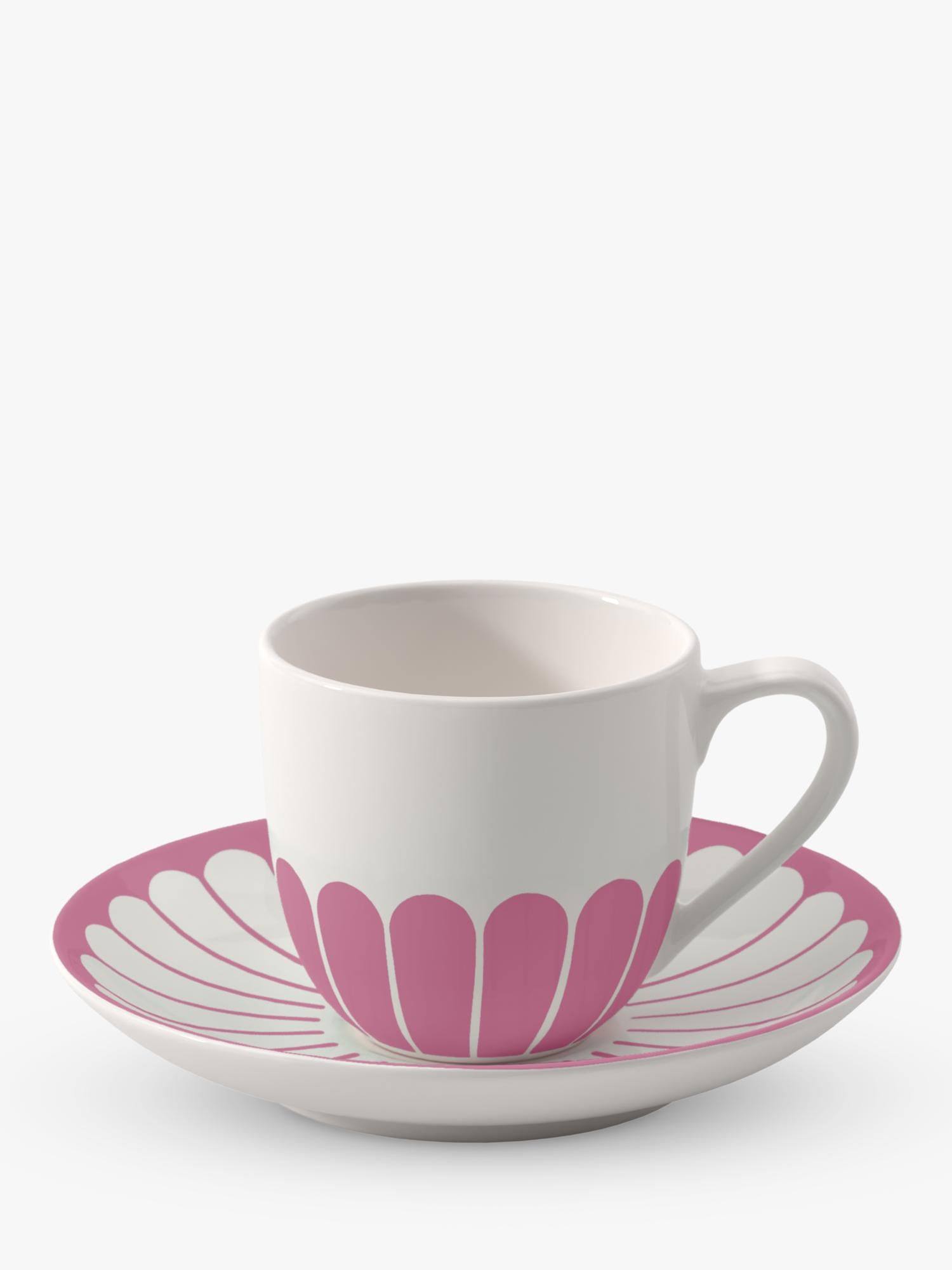 Villeroy & Boch floral porcelain espresso cup and saucer set, 70ml, 2-piece (British brand)