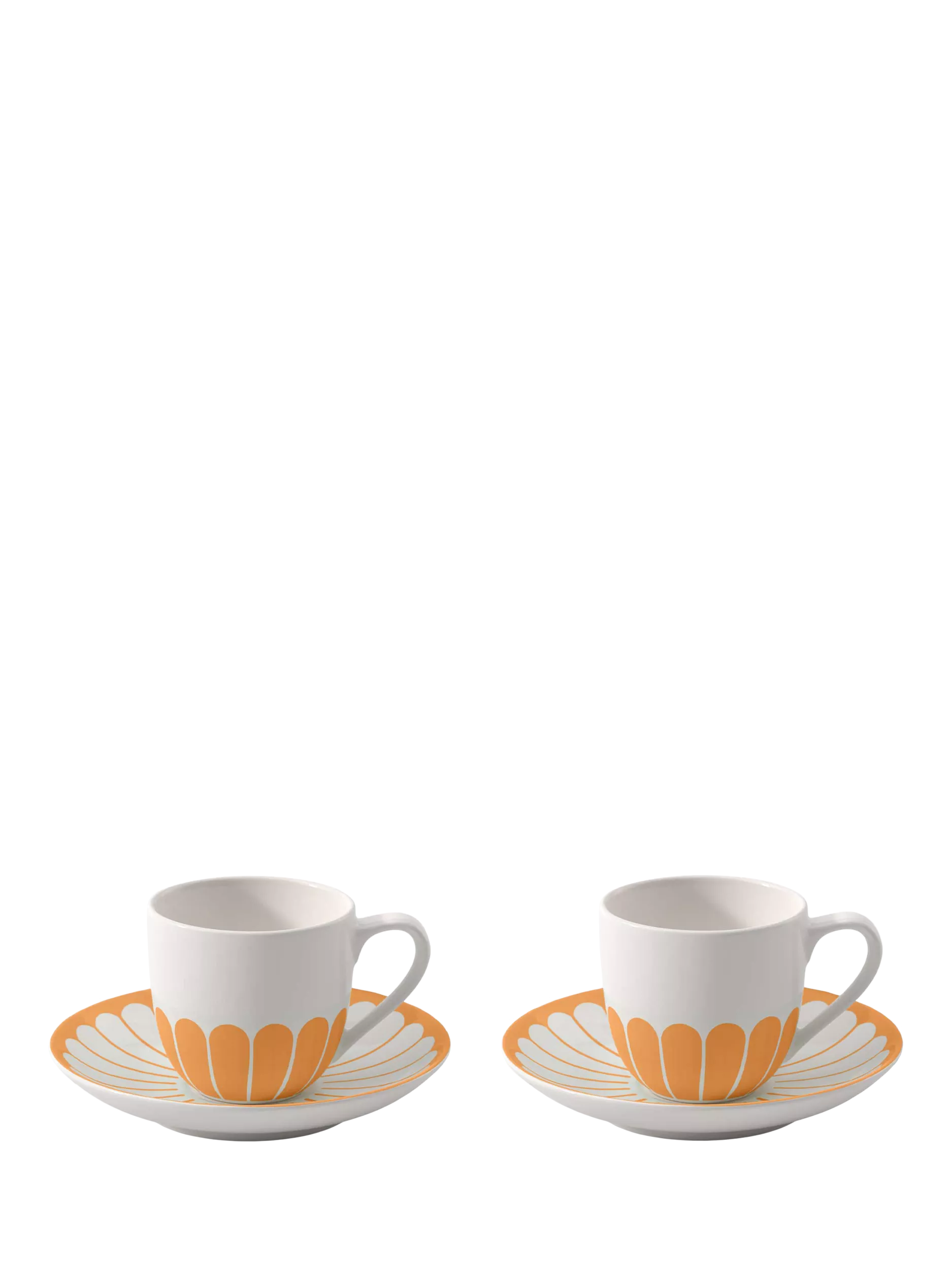 Villeroy & Boch porcelain espresso cup and saucer set, Fleur floral pattern, 70ml, set of two (British brand)