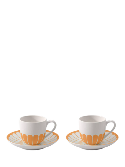 John Lewis Porcelain Espresso Cup and Saucer Set, Fleur Floral Design, 70ml, Set of 2- Buy online at McGrocer