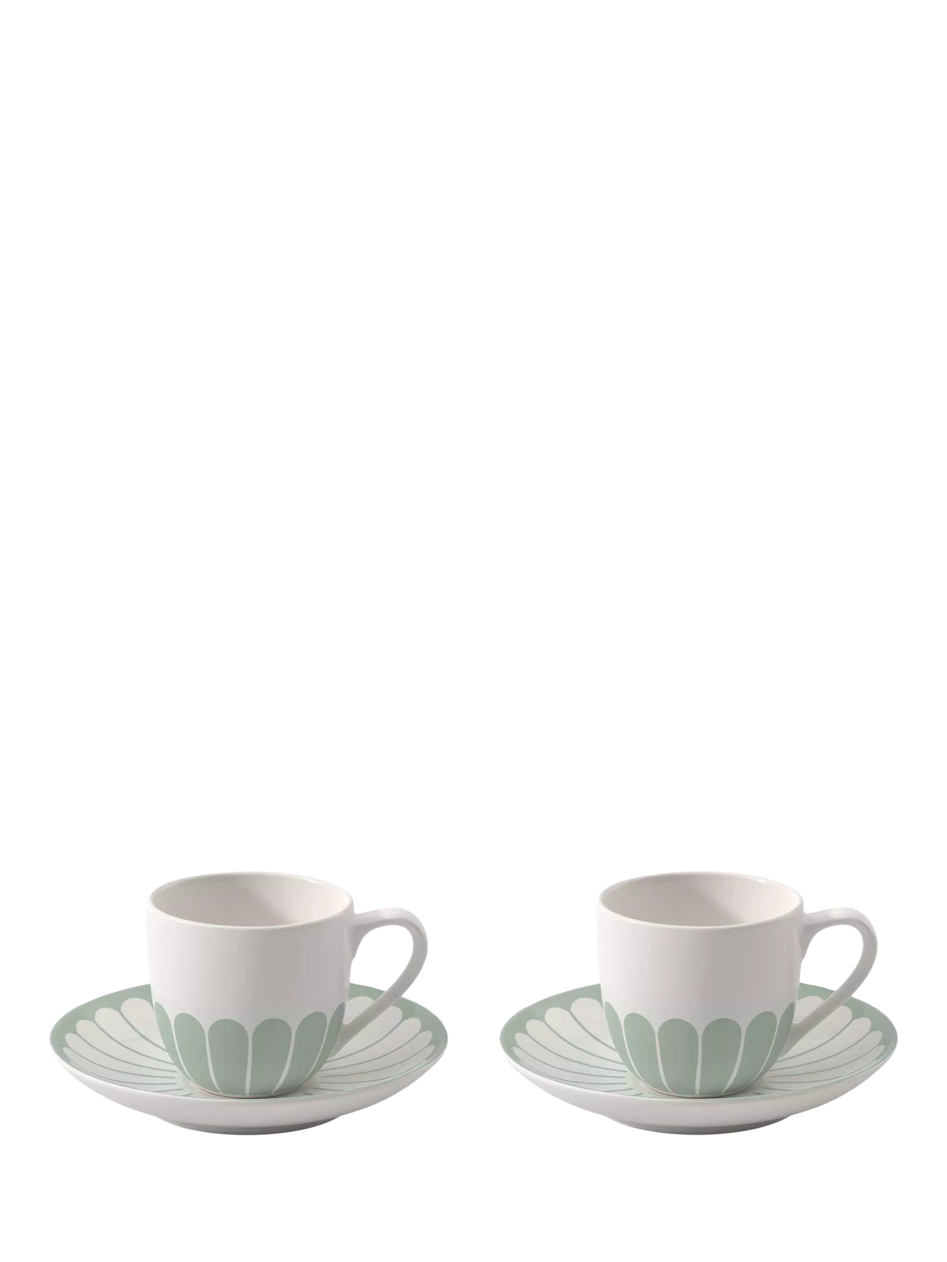 Villeroy & Boch porcelain espresso cup and saucer set with floral design, 70ml, set of two (British brand)
