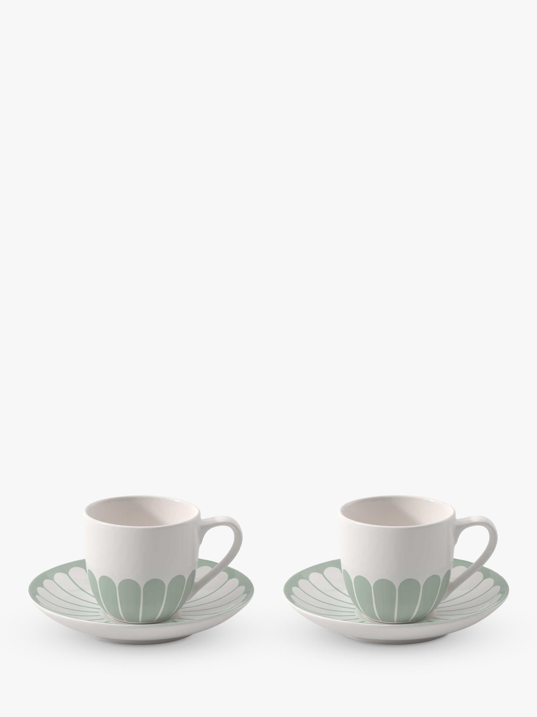 Villeroy & Boch porcelain espresso cup and saucer set with floral design, 70ml, set of two (British brand)